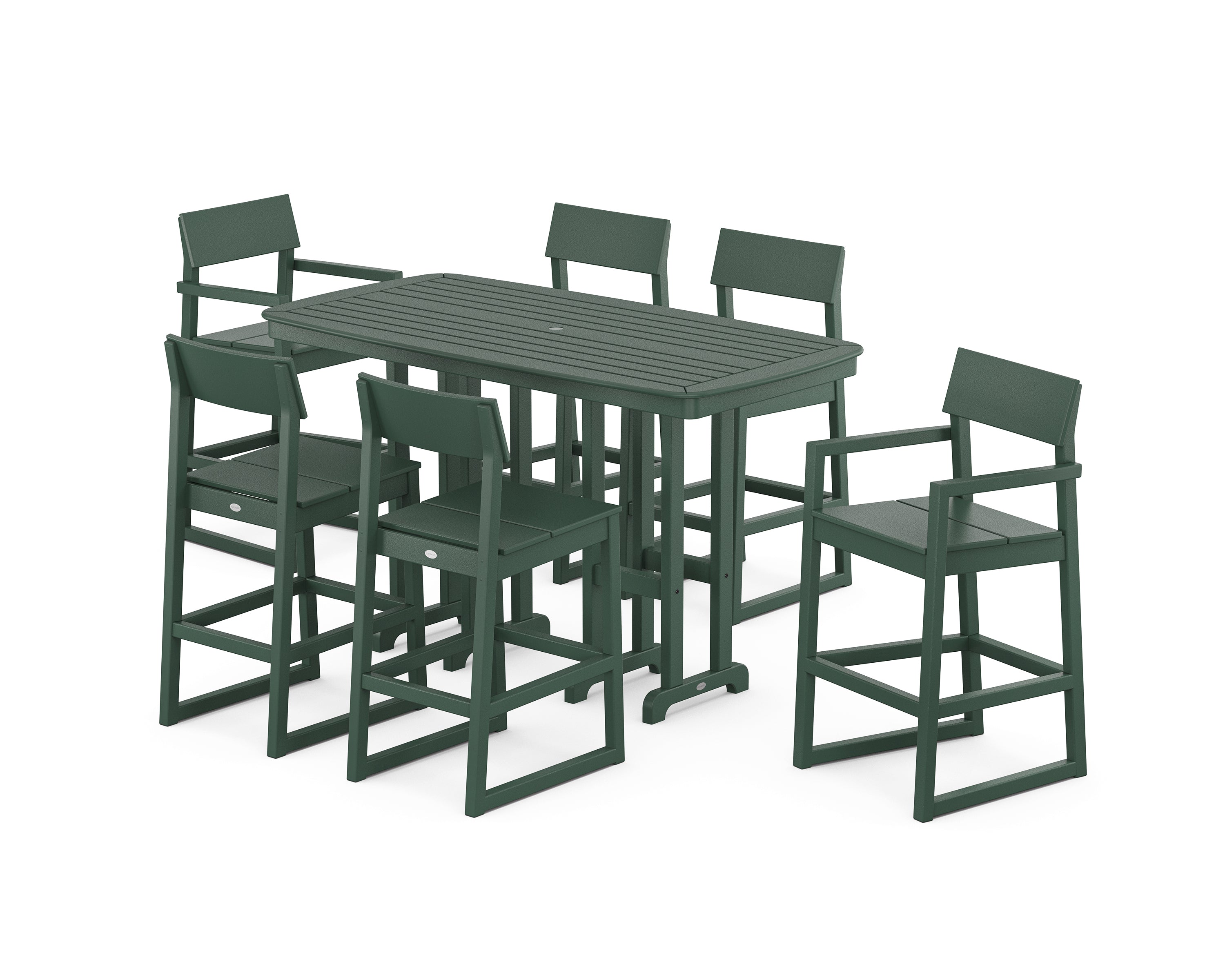 POLYWOOD EDGE 7-Piece Bar Set in Green