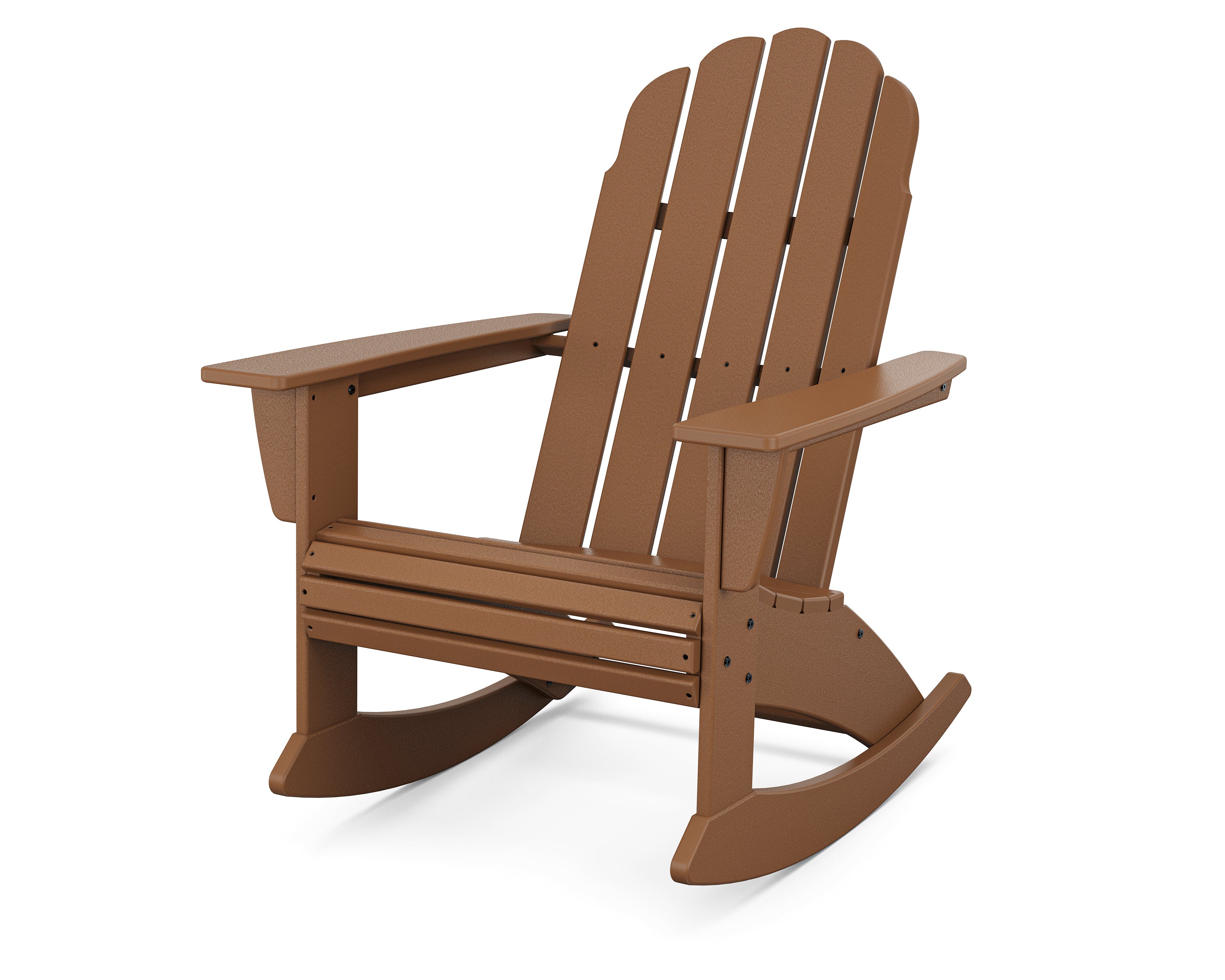 POLYWOOD Vineyard Curveback Adirondack Rocking Chair in Teak