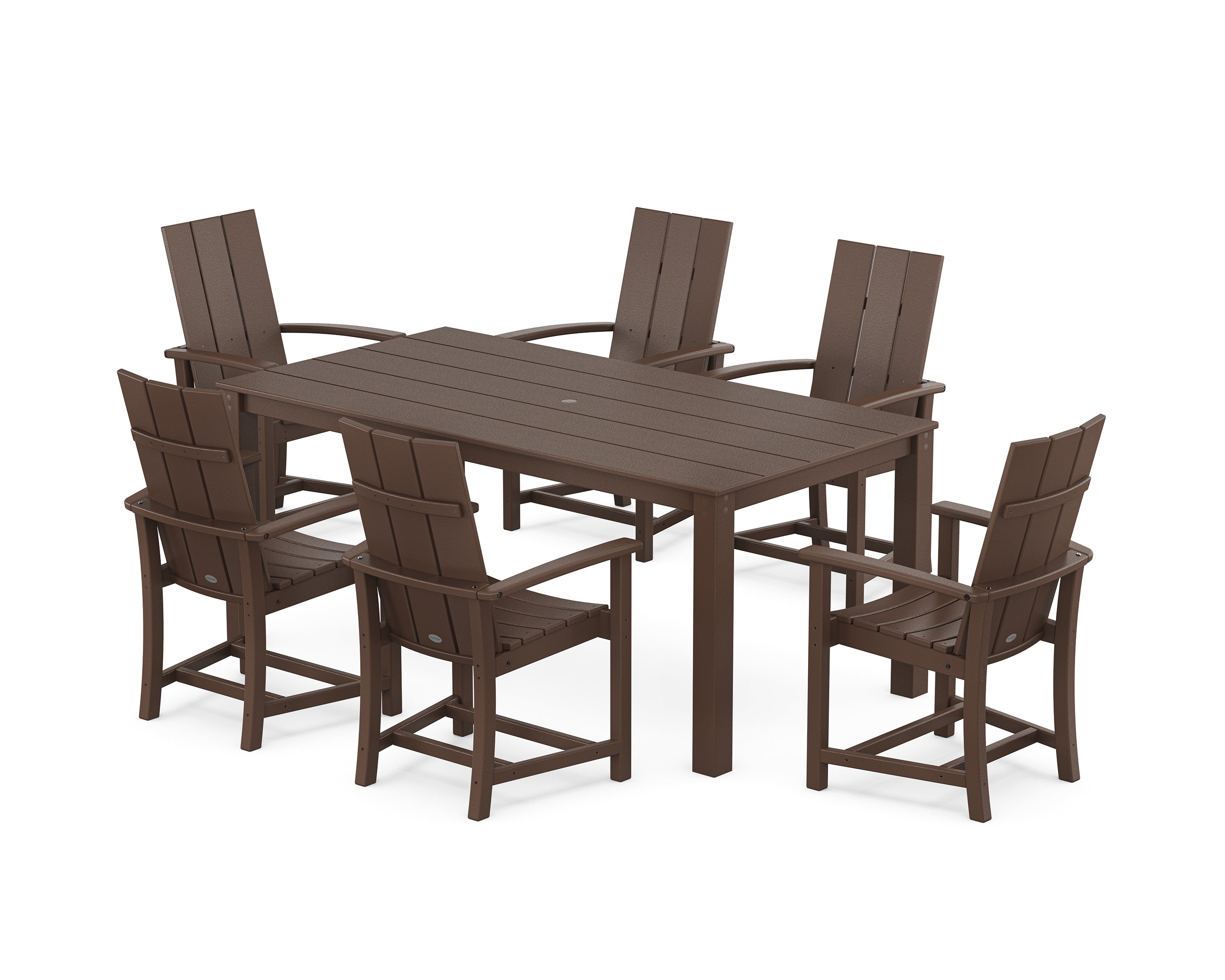 POLYWOOD Modern Adirondack 7-Piece Parsons Dining Set in Mahogany