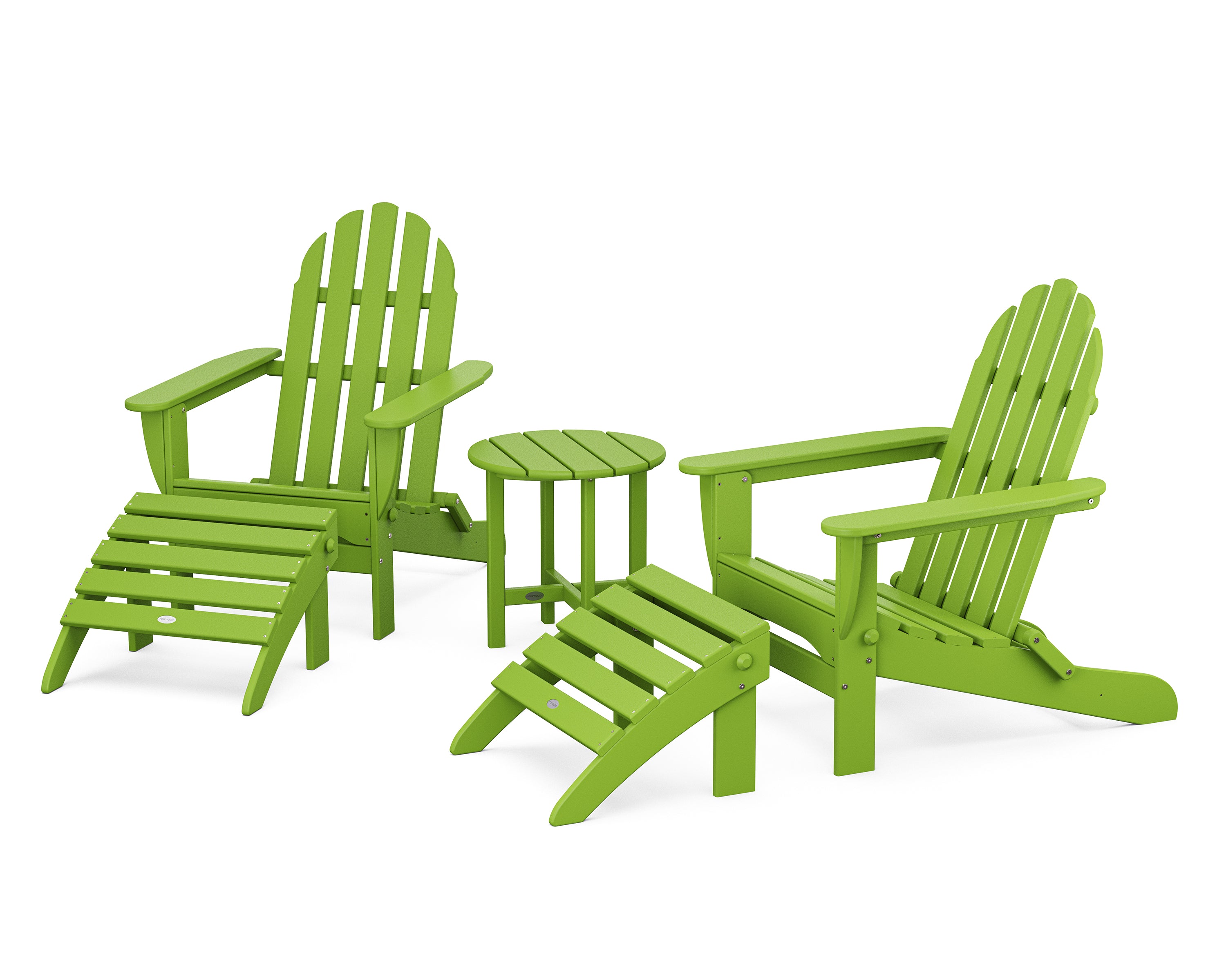 POLYWOOD Classic Adirondack 5-Piece Casual Set in Lime