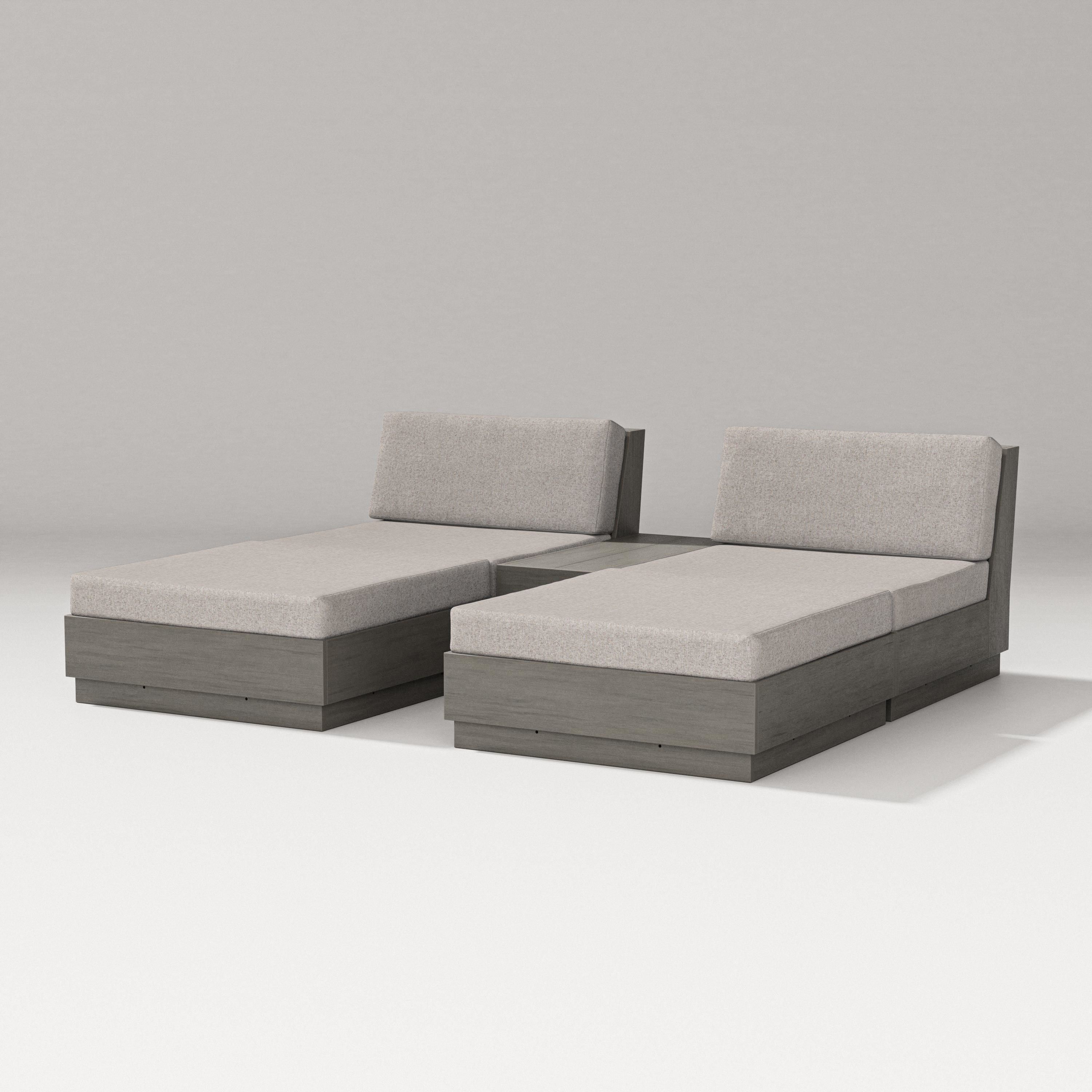PW Designer Series Elevate Double Chaise Set in Driftwood / Weathered Tweed