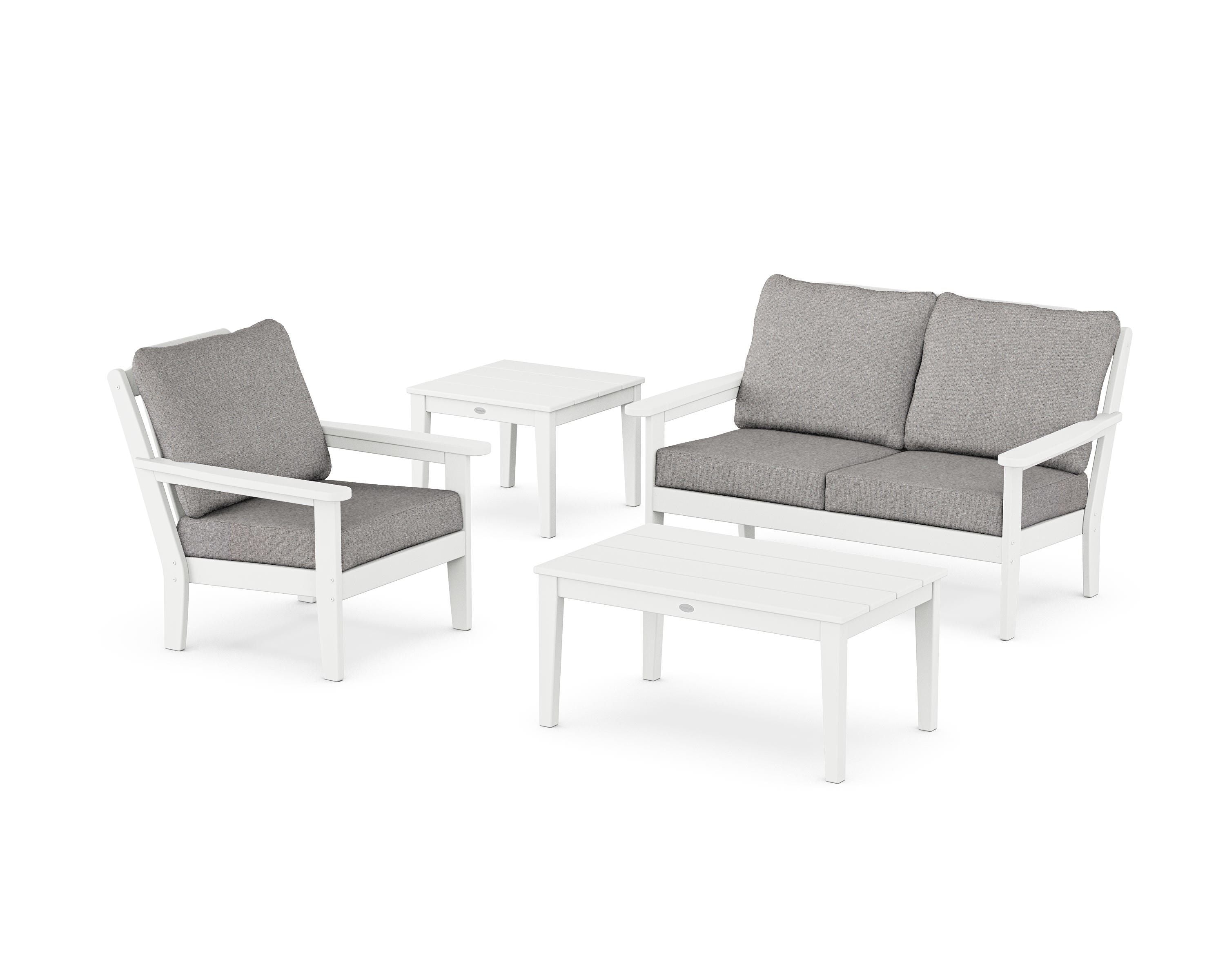 Country Living Wovendale 4-Piece Deep Seating Set in White / Grey Mist