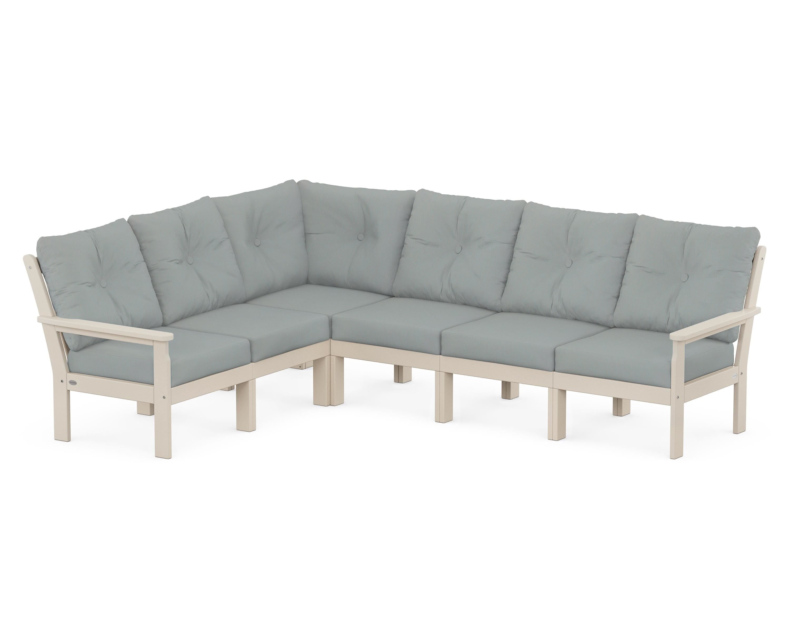 POLYWOOD Vineyard 6-Piece Sectional in Sand / Spa