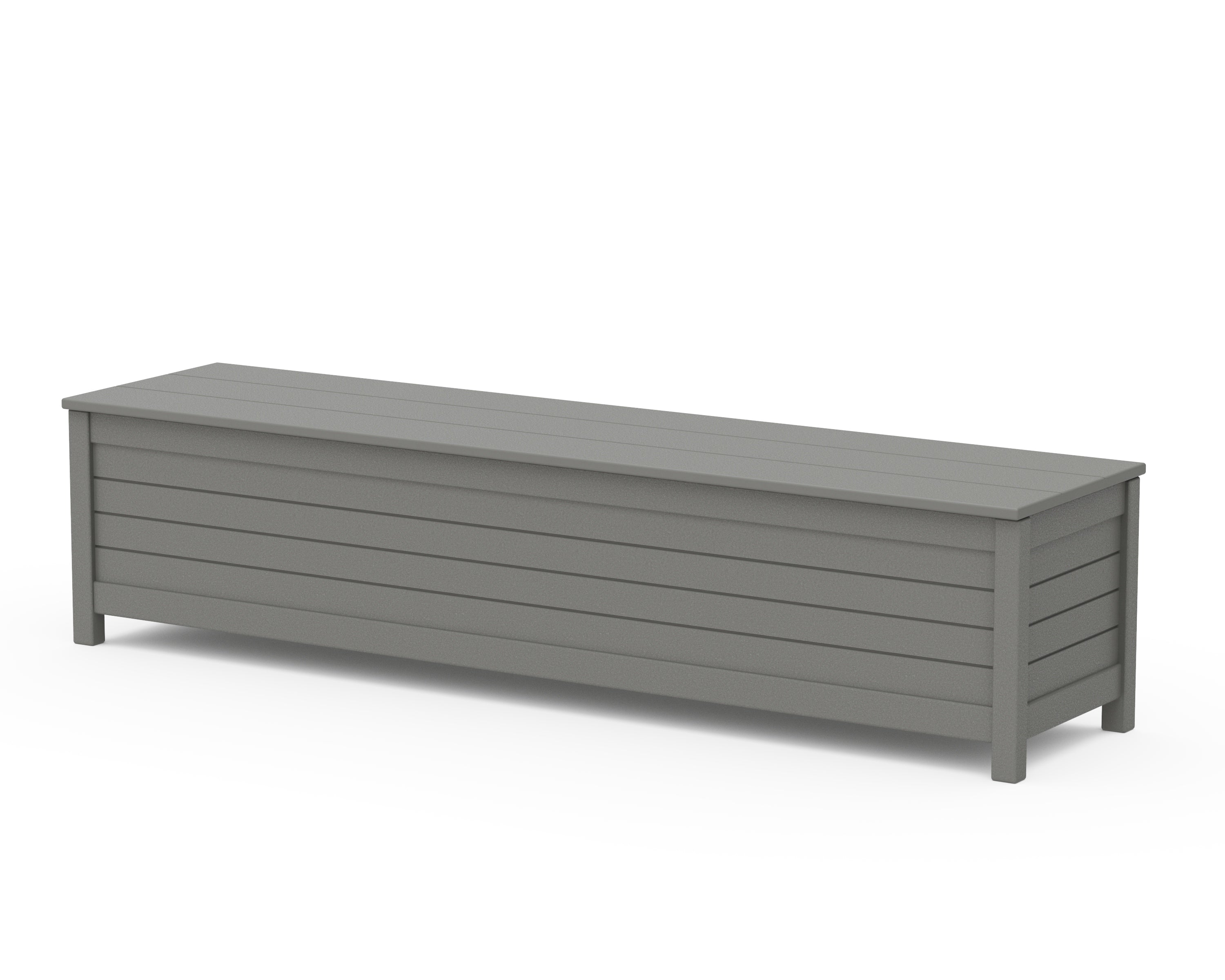 POLYWOOD Nautical 72” Storage Bench in Slate Grey