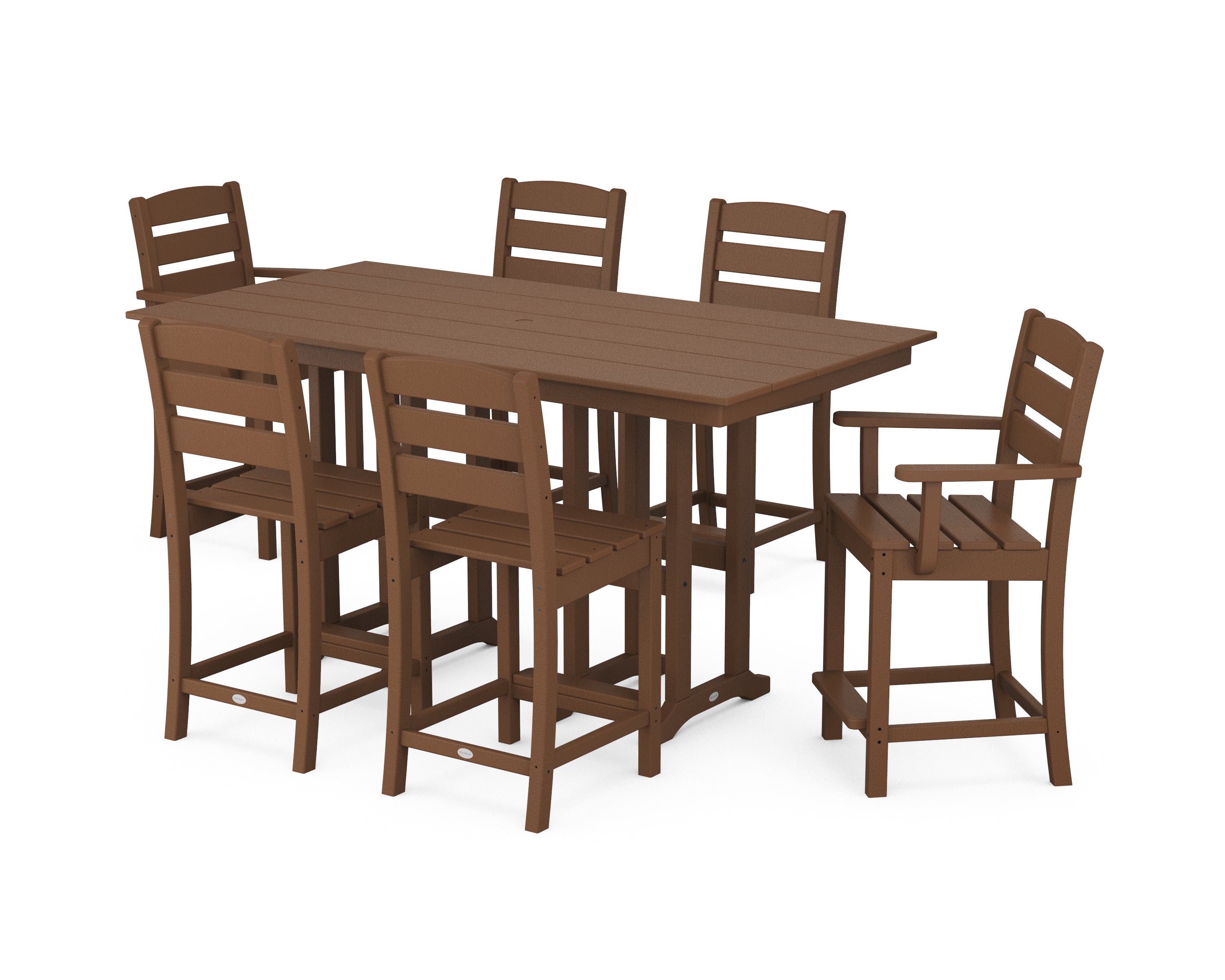 POLYWOOD® Lakeside 7-Piece Counter Set in Teak