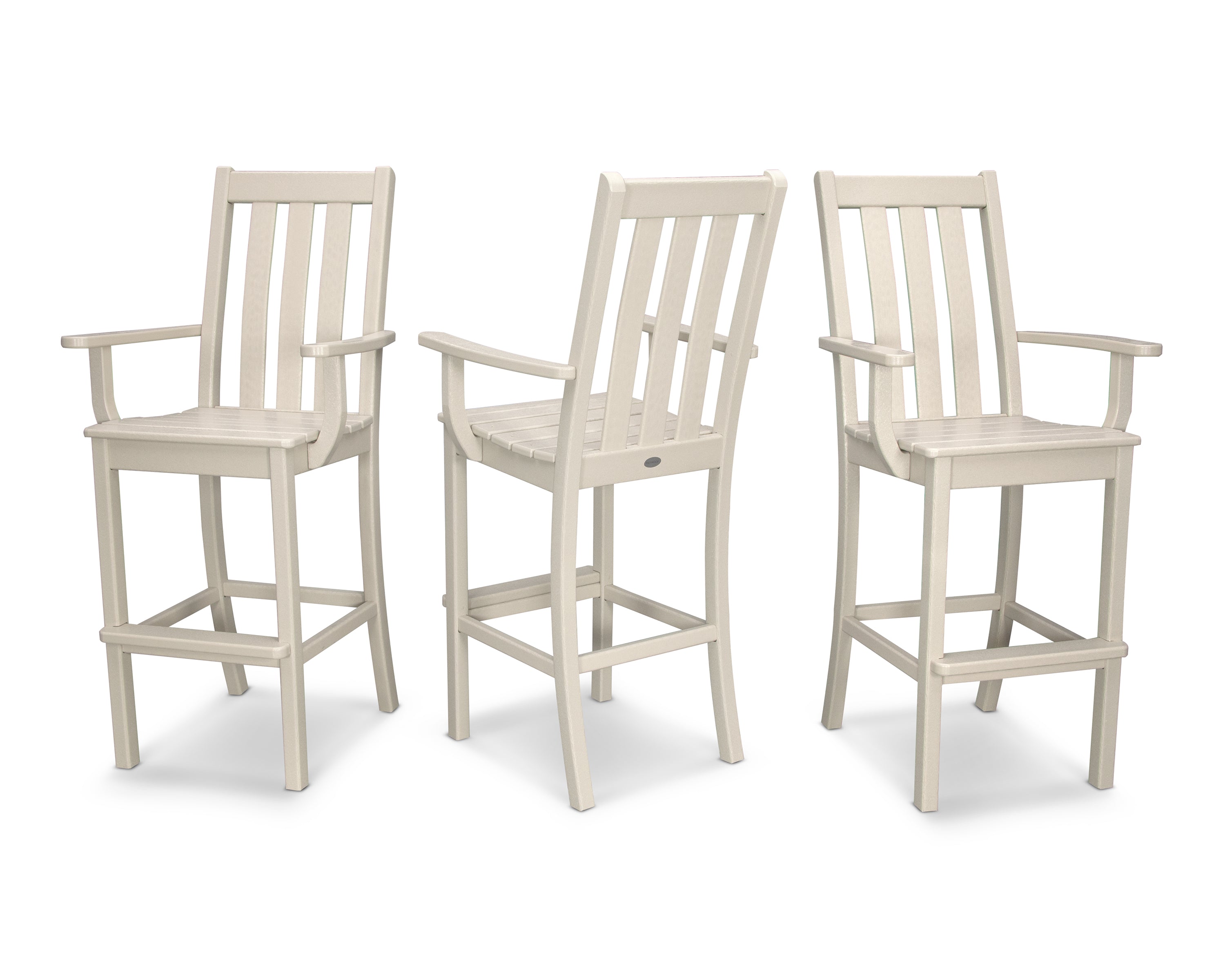 POLYWOOD® Vineyard Bar Arm Chair 3-Pack in Sand