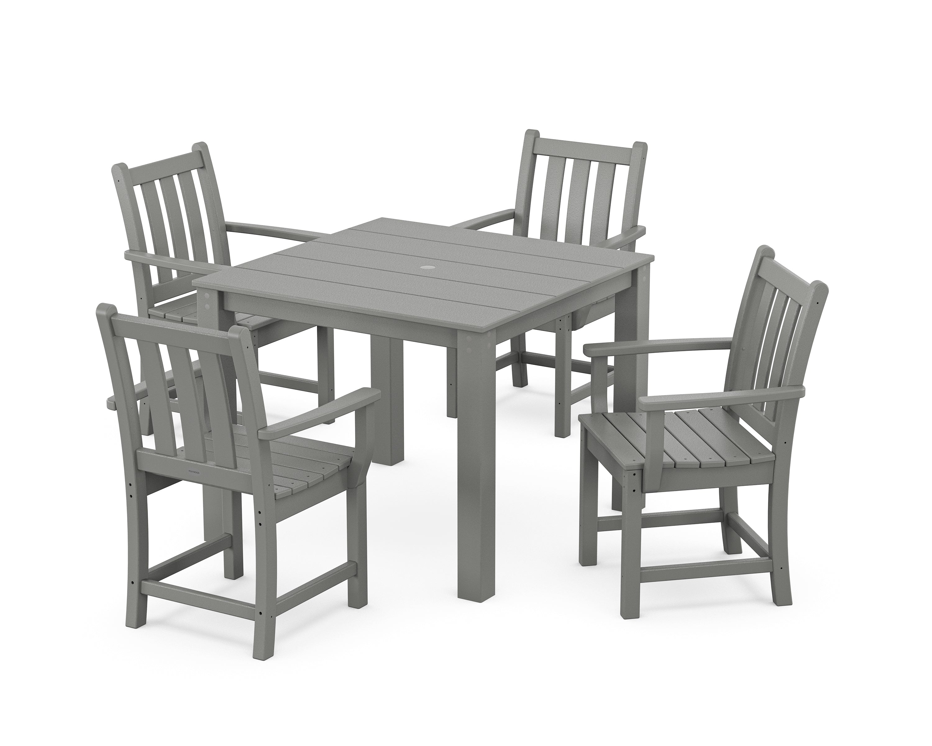 POLYWOOD Traditional Garden 5-Piece Parsons Dining Set in Slate Grey
