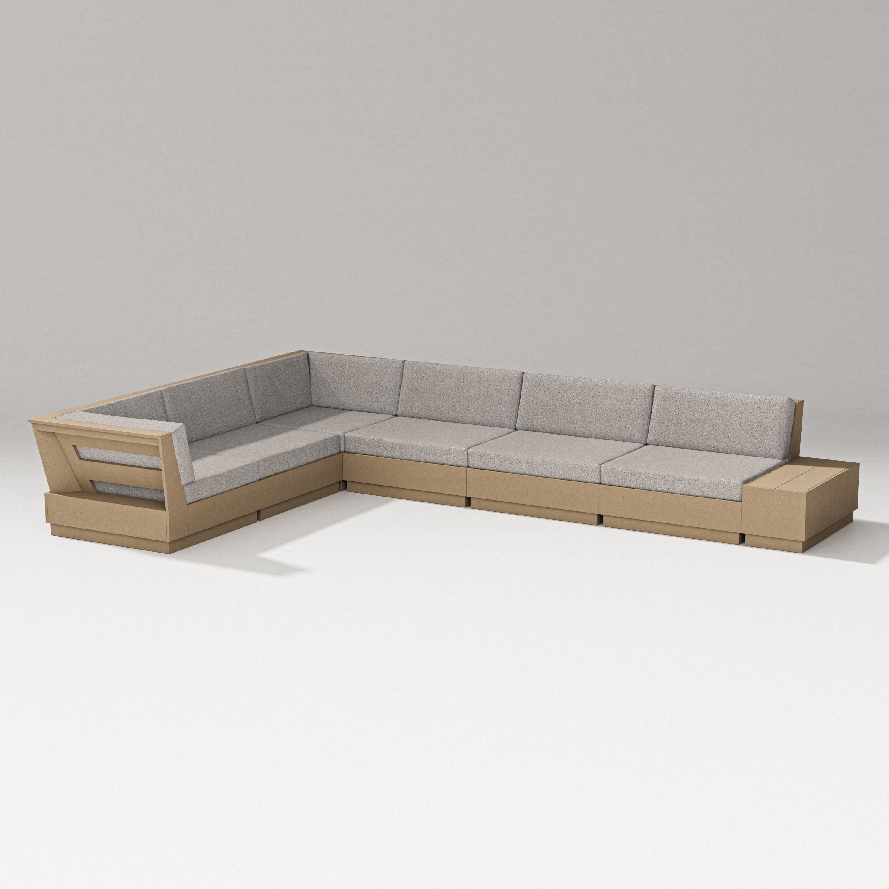 PW Designer Series Elevate 7-Piece Corner Sectional in Vintage Sahara / Weathered Tweed