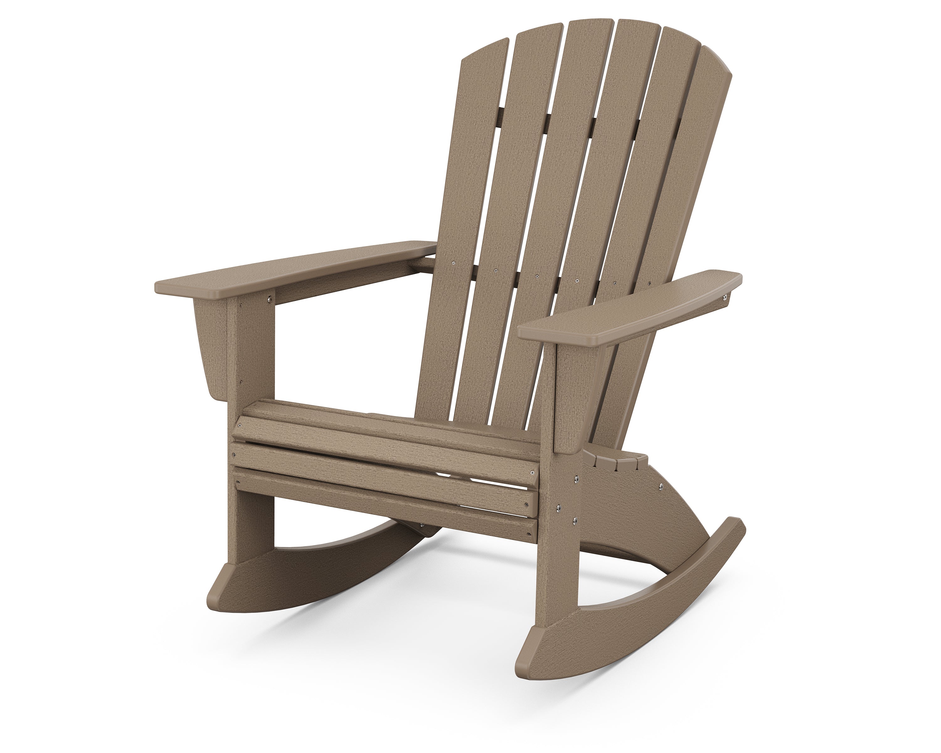 POLYWOOD Nautical Curveback Adirondack Rocking Chair in Vintage Sahara