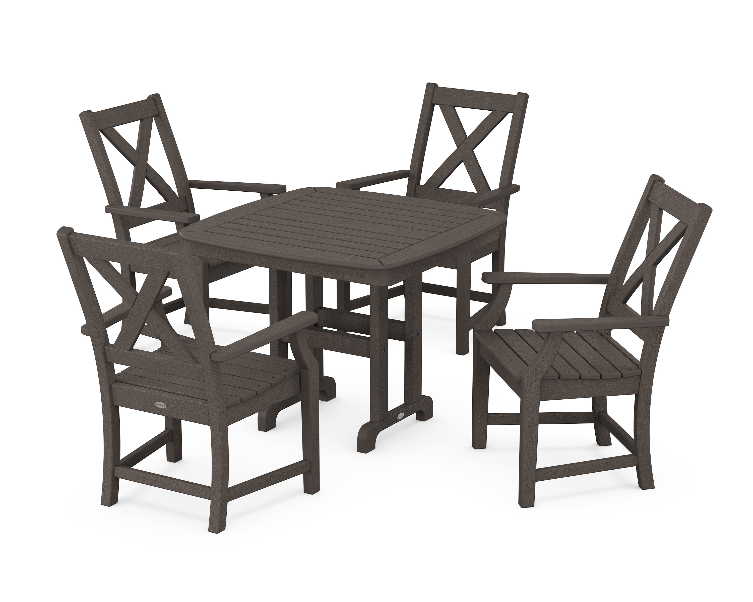 POLYWOOD® Braxton 5-Piece Dining Set in Vintage Coffee