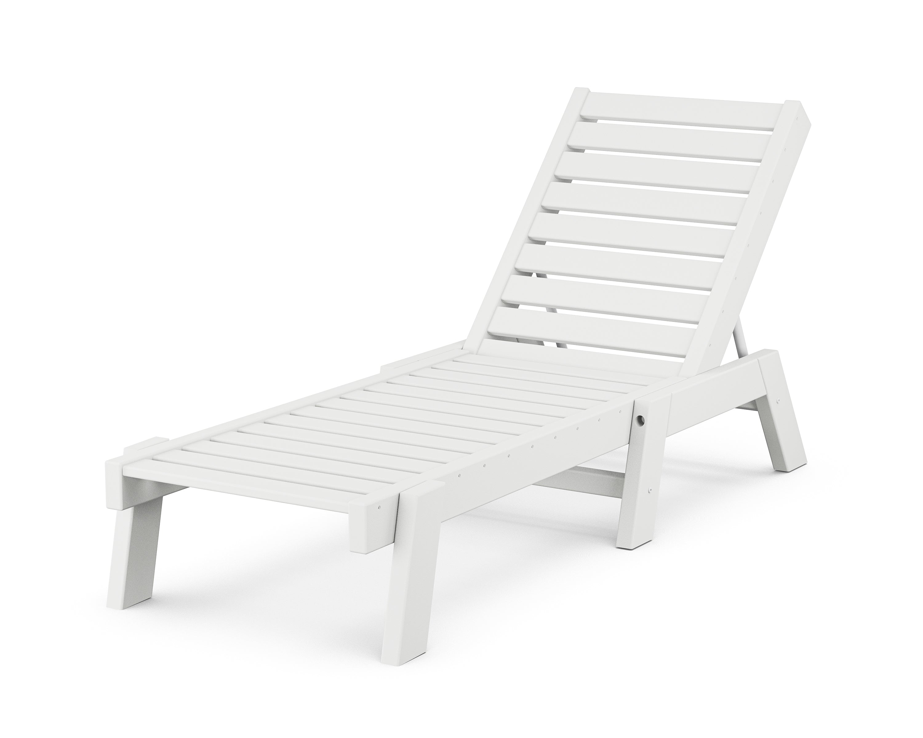 POLYWOOD Captain Chaise in White