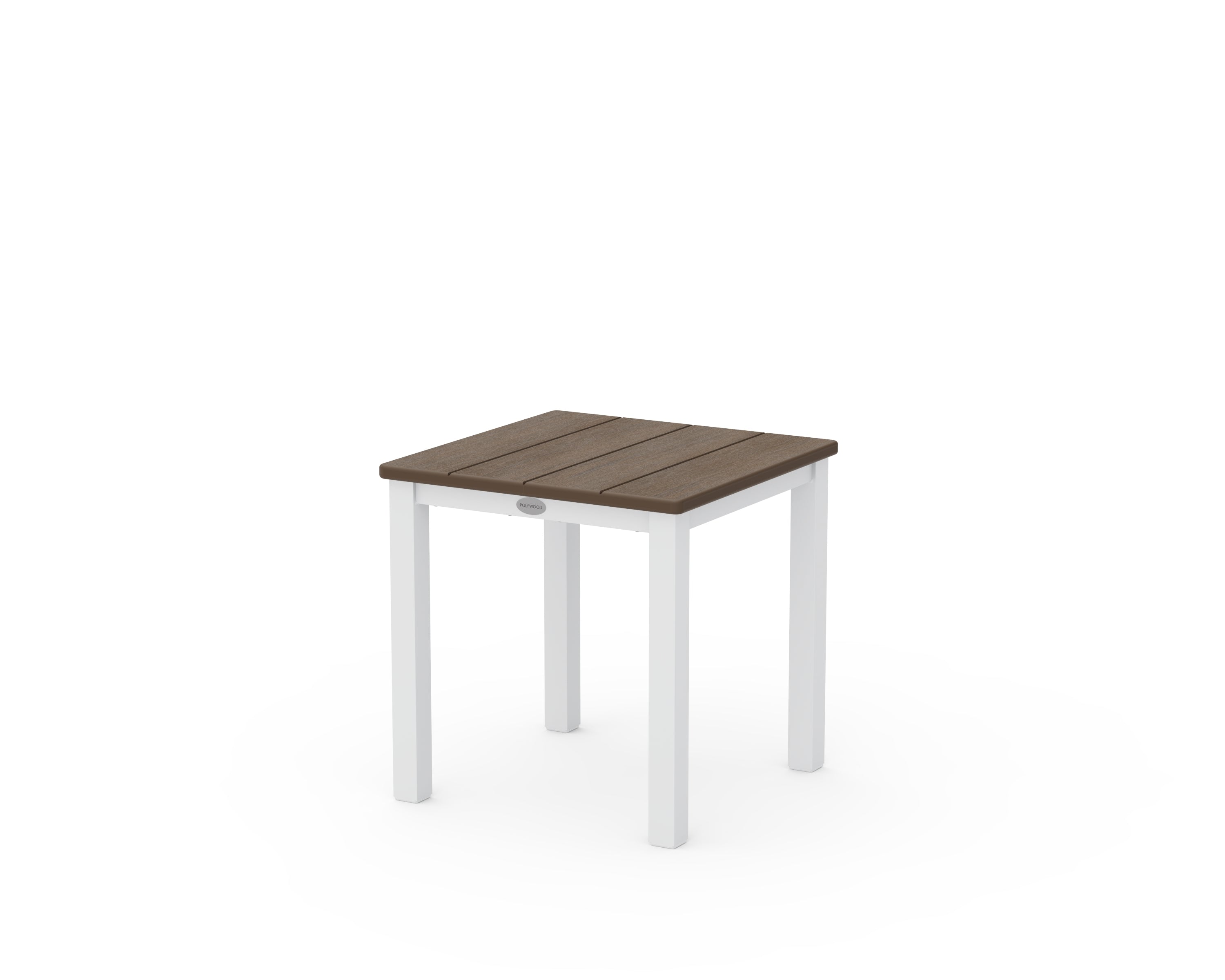 POLYWOOD Main Street 18" Side Table in White / Kona