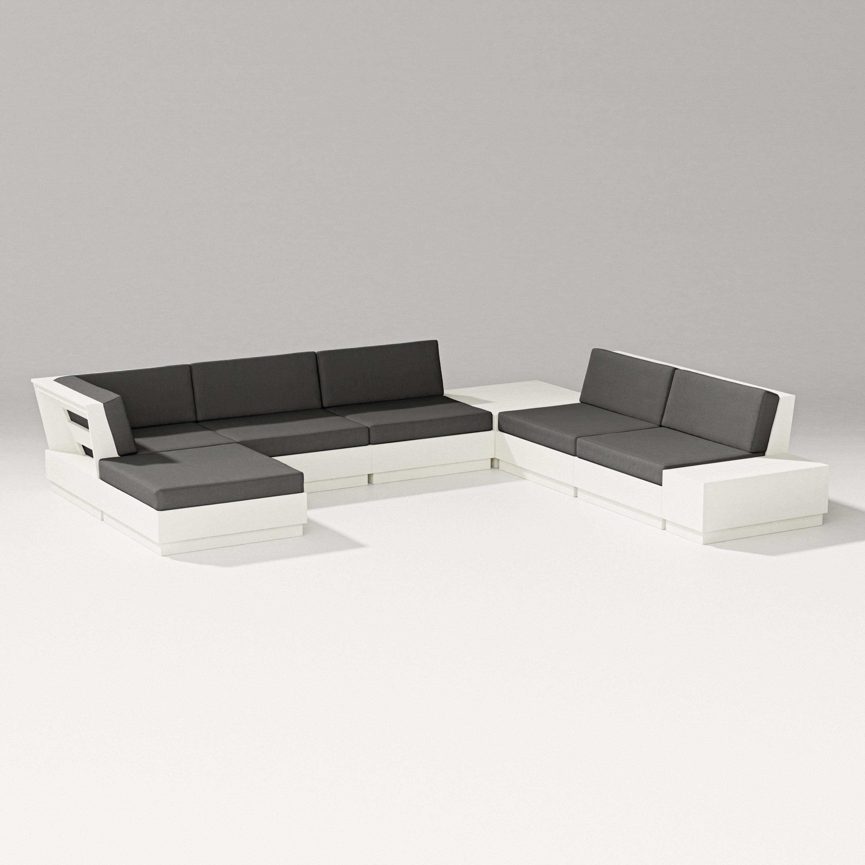 PW Designer Series Elevate 8-Piece Corner Sectional in Vintage White / Spectrum Carbon