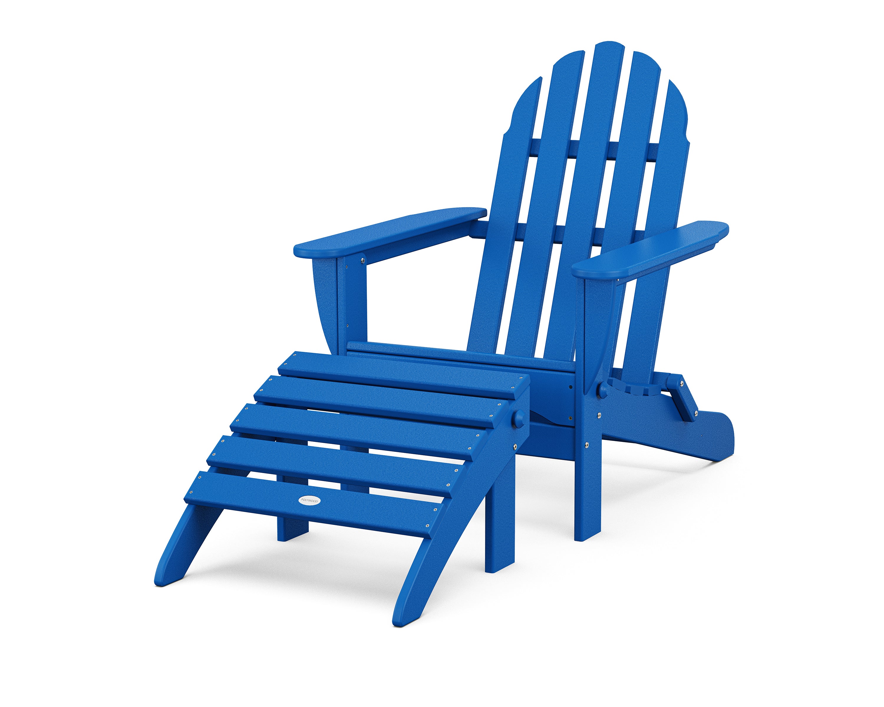 POLYWOOD Classic Adirondack 2-Piece Set in Pacific Blue