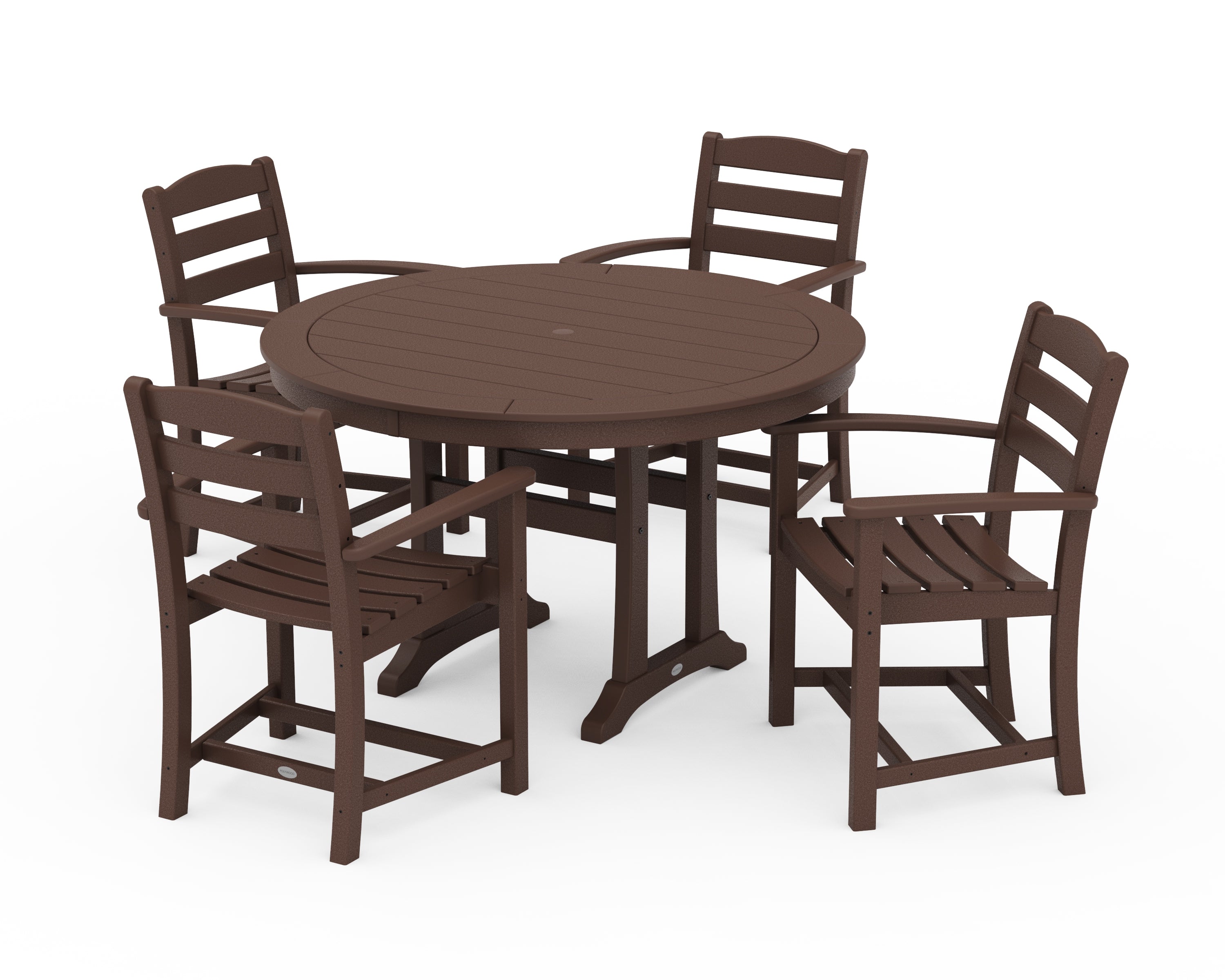 POLYWOOD La Casa Café 5-Piece Arm Chair Dining Set in Mahogany