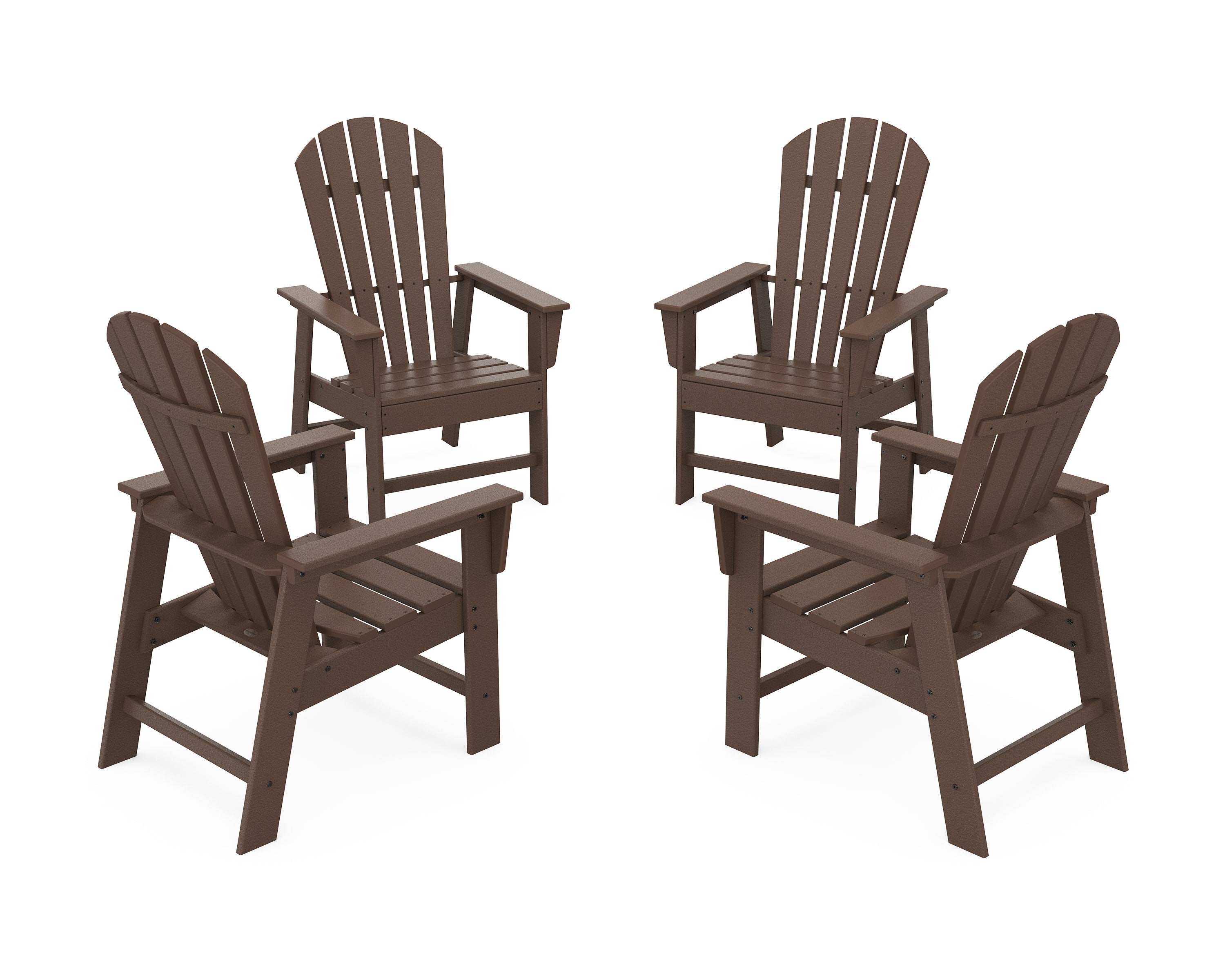 POLYWOOD 4-Piece South Beach Casual Chair Conversation Set in Mahogany