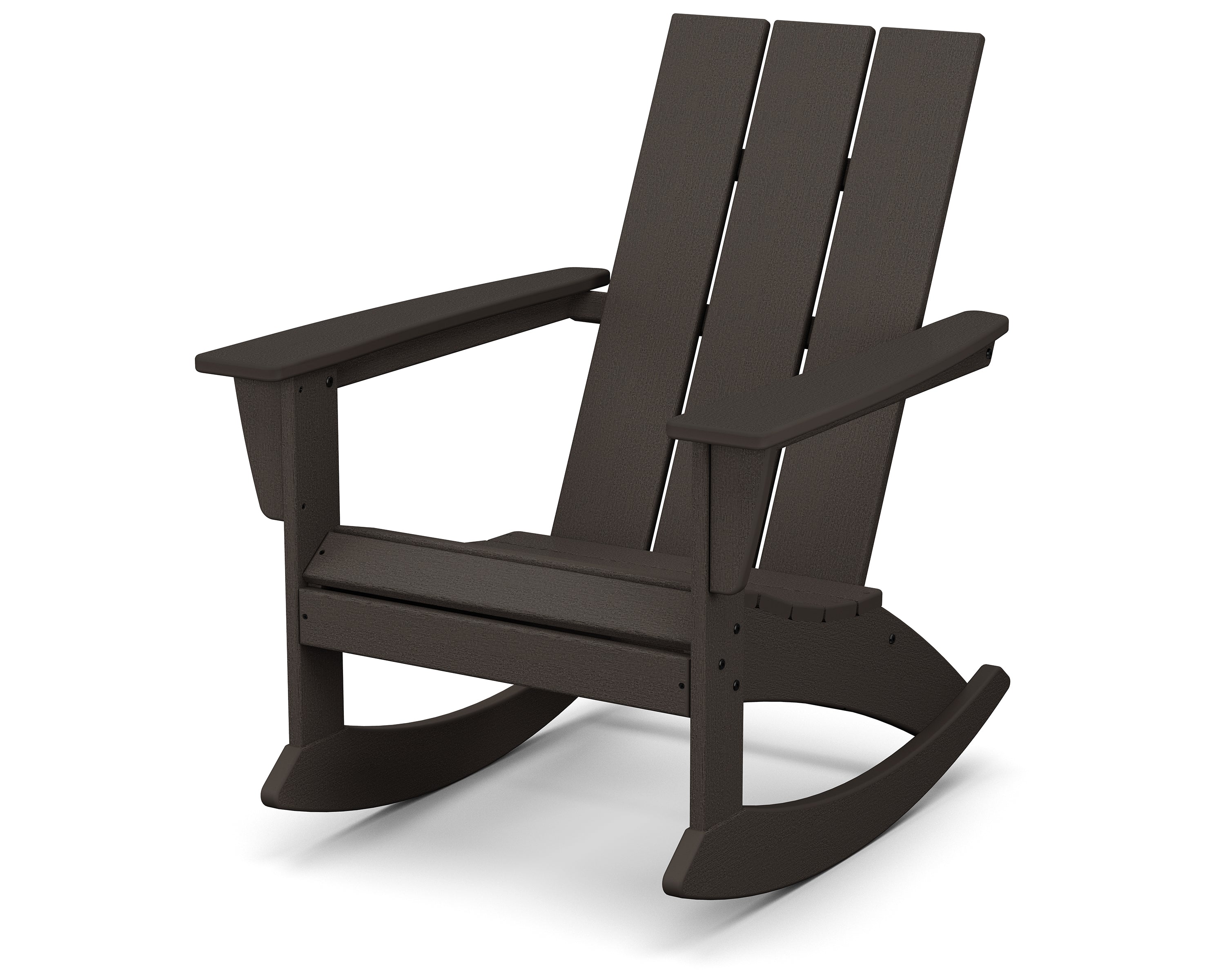 POLYWOOD Modern Adirondack Rocking Chair in Vintage Coffee