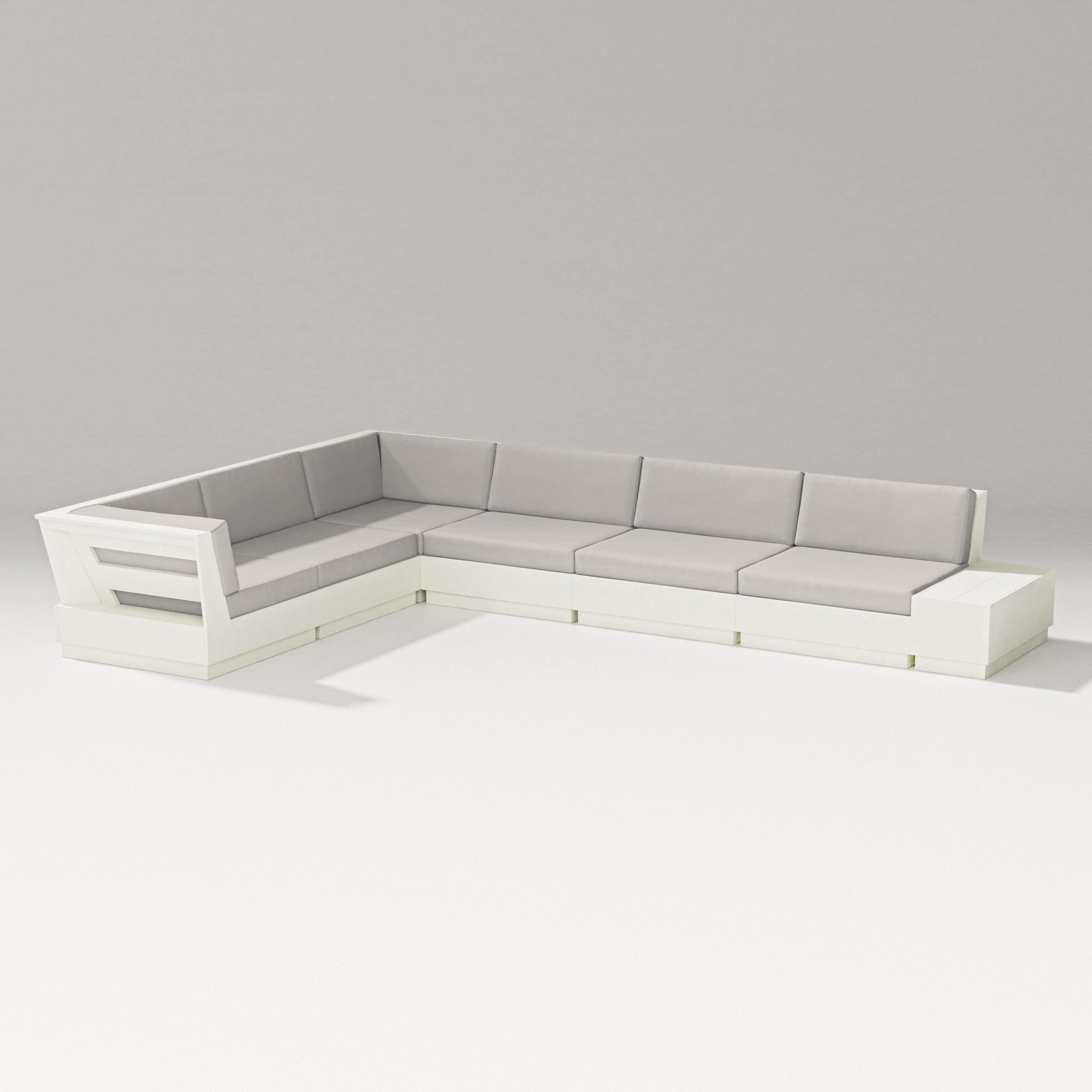 PW Designer Series Elevate 7-Piece Corner Sectional in Vintage White / Cast Ash