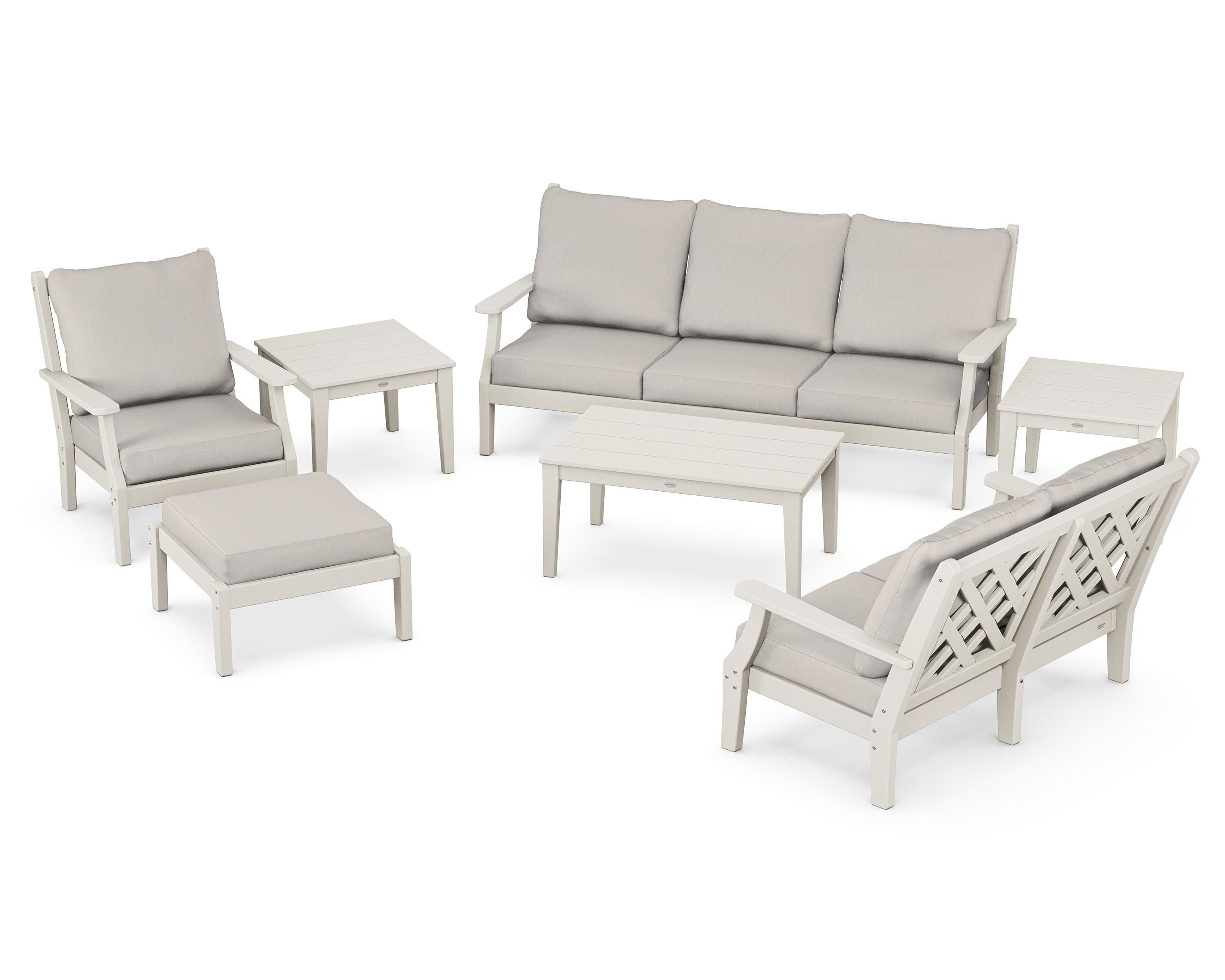 Country Living Wovendale 7-Piece Deep Seating Set in Sand / Cast Ash