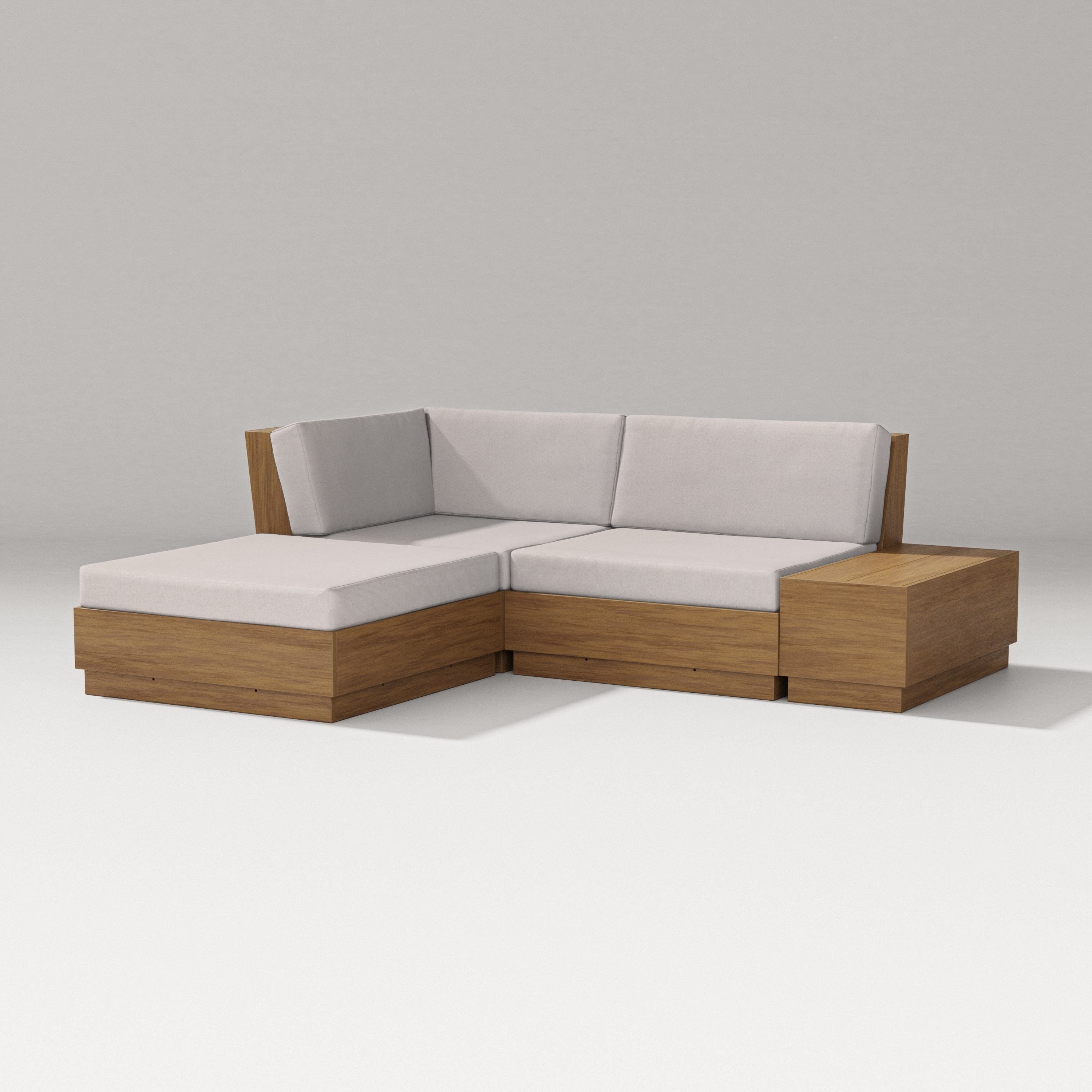 PW Designer Series Elevate Loveseat Sectional with Chaise in Natural / Dune Burlap