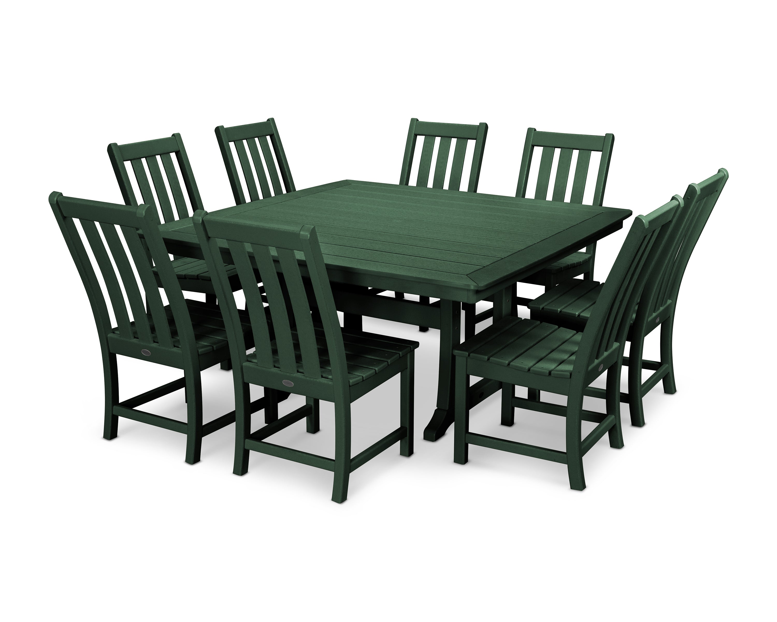 POLYWOOD Vineyard 9-Piece Dining Set in Green