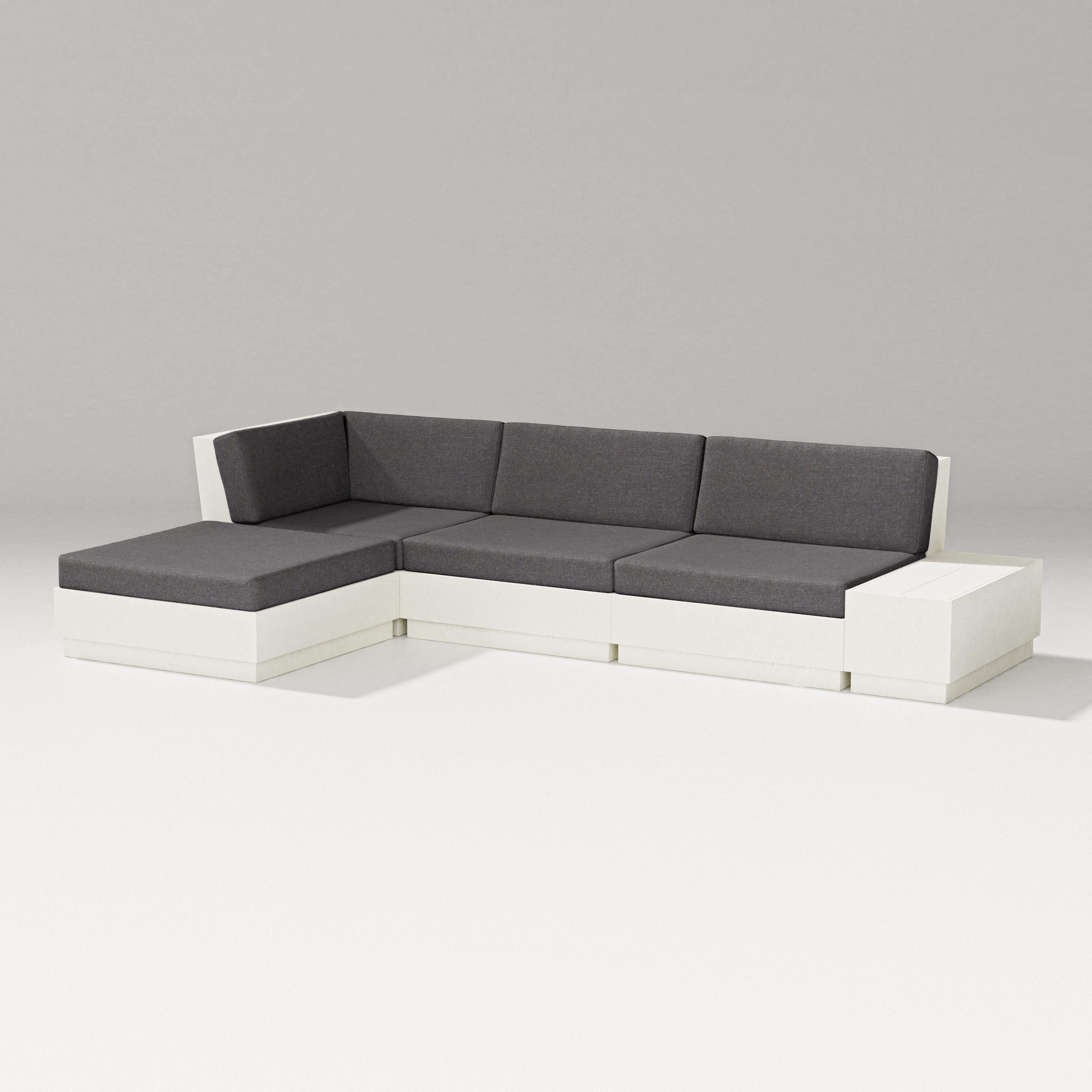 PW Designer Series Elevate Chaise Sectional in Vintage White / Ash Charcoal