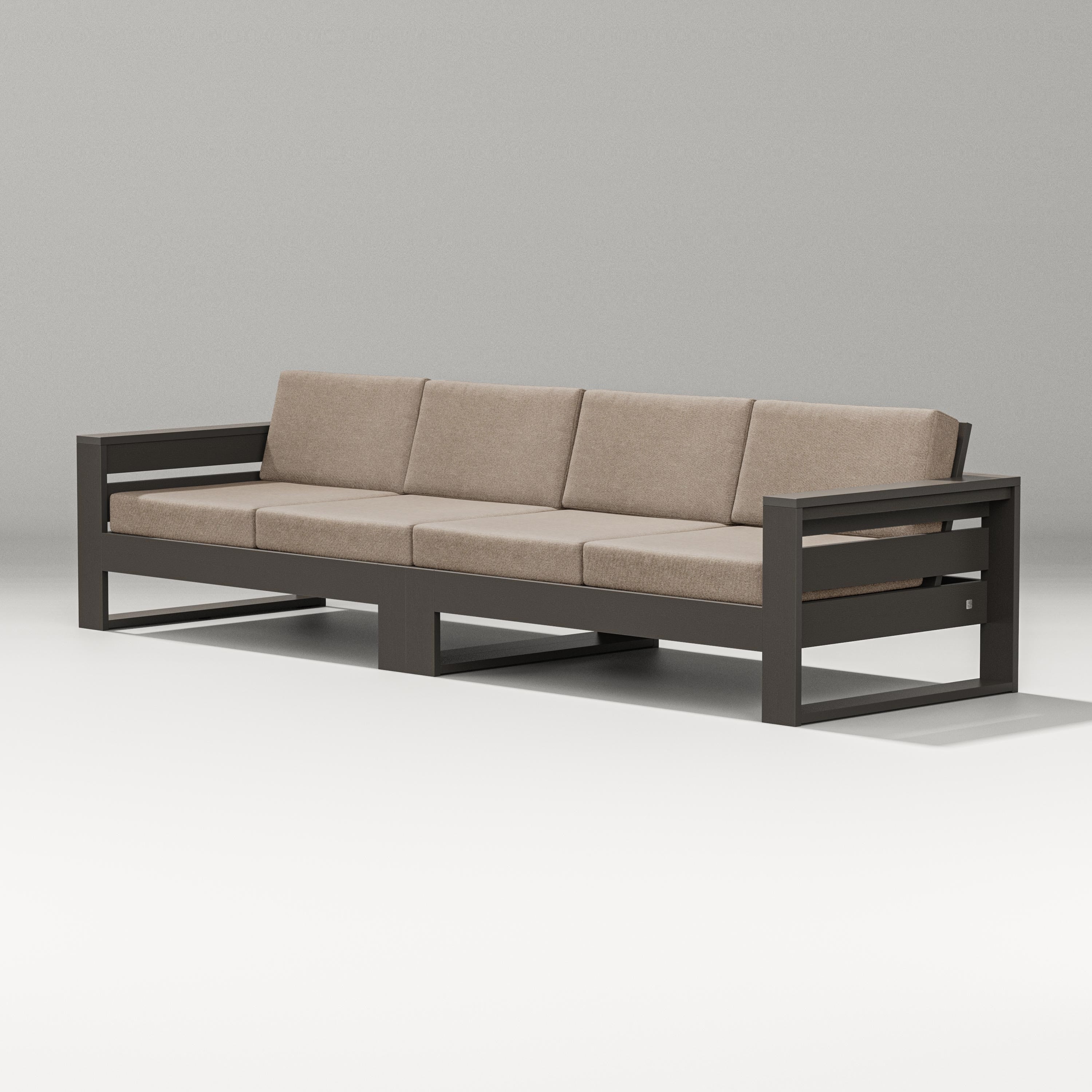 PW Designer Series Latitude Straight Sectional in Vintage Coffee / Spiced Burlap