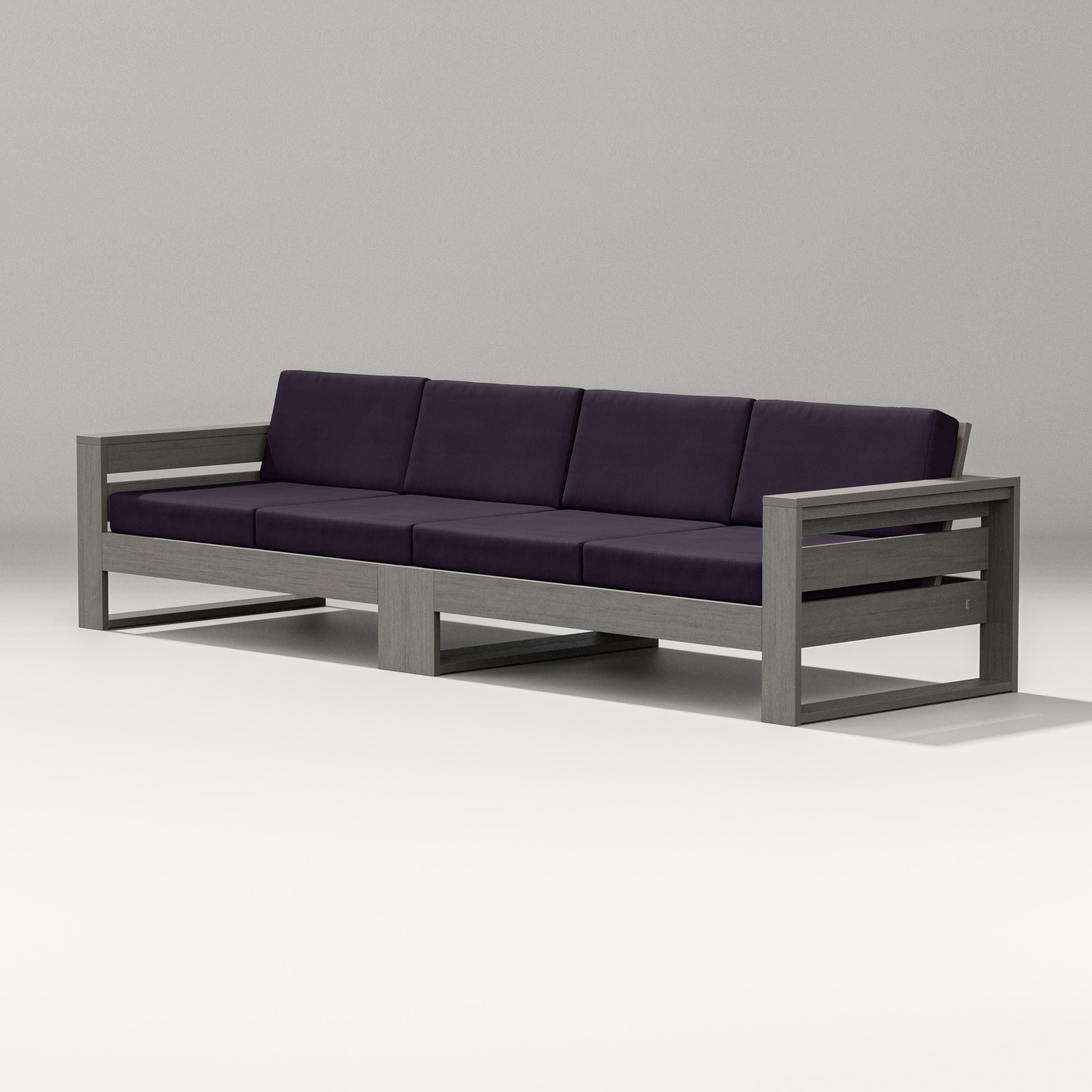 PW Designer Series Latitude Straight Sectional in Driftwood / Navy Linen