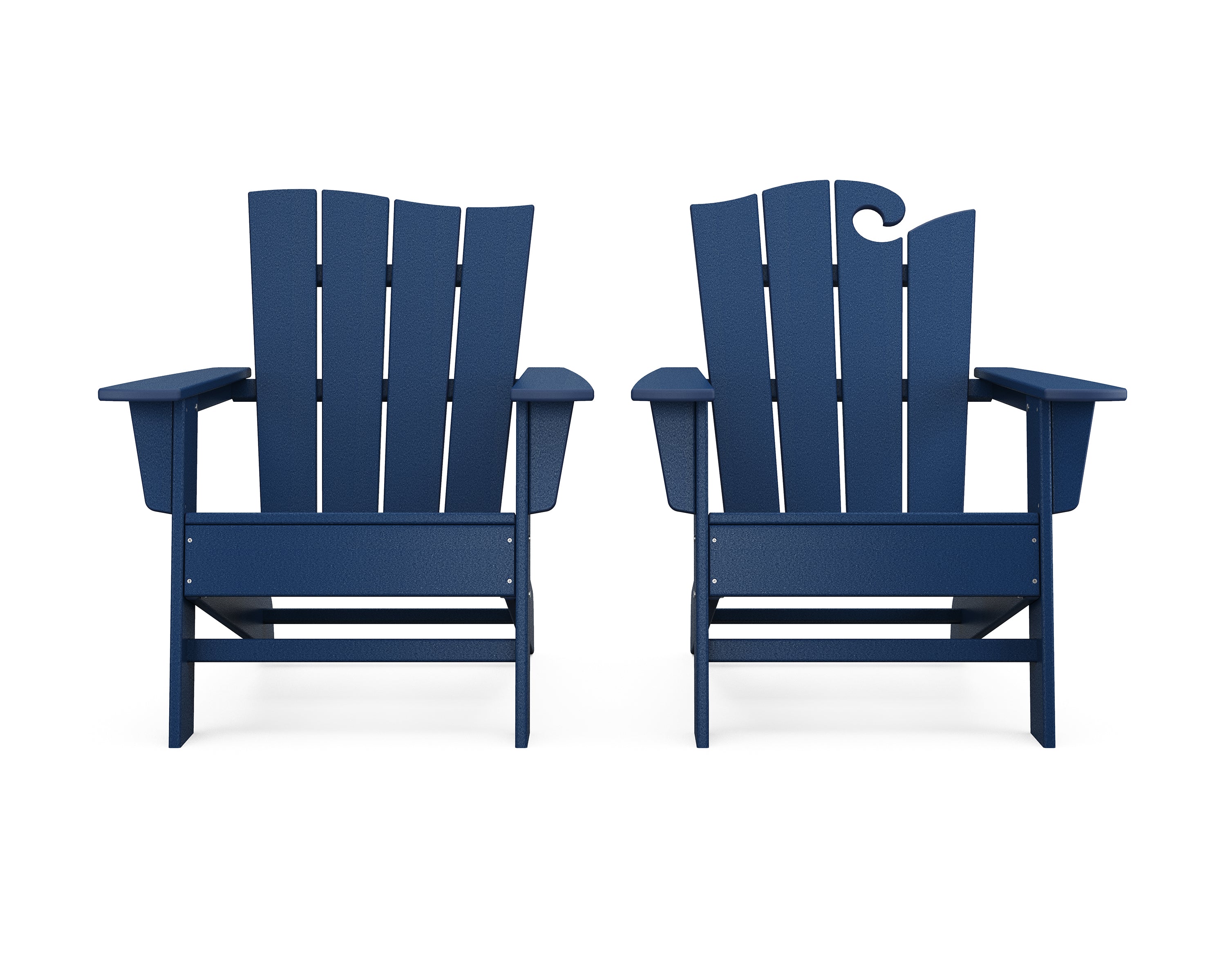 POLYWOOD® Wave 2-Piece Adirondack Set with The Wave Chair Left in Navy
