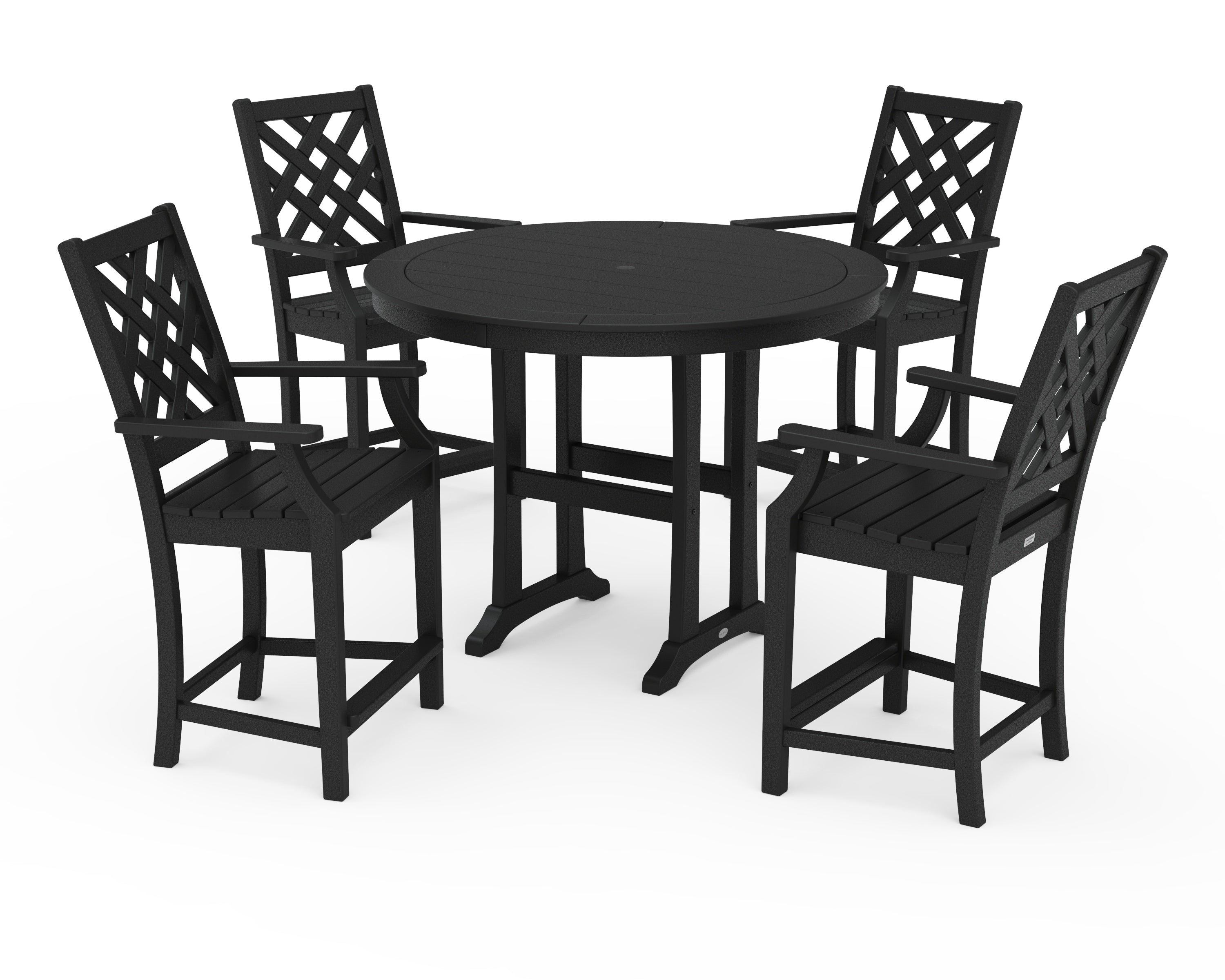 Country Living Wovendale 5-Piece Round Counter Set in Black