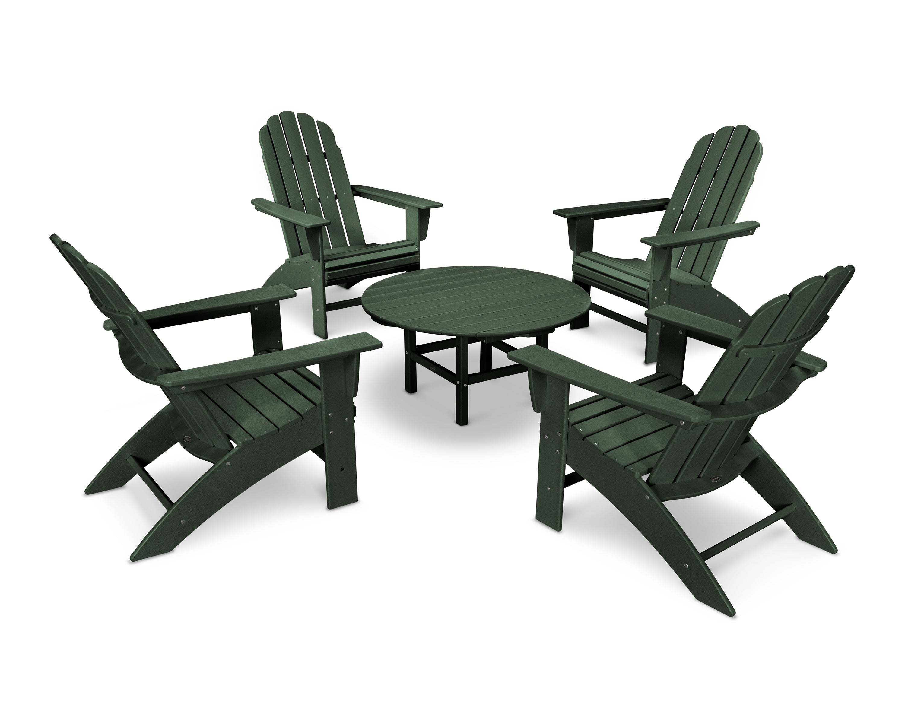 POLYWOOD® Vineyard 5-Piece Oversized Adirondack Set in Green