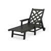 Country Living Wovendale Chaise with Arms and Wheels in Black
