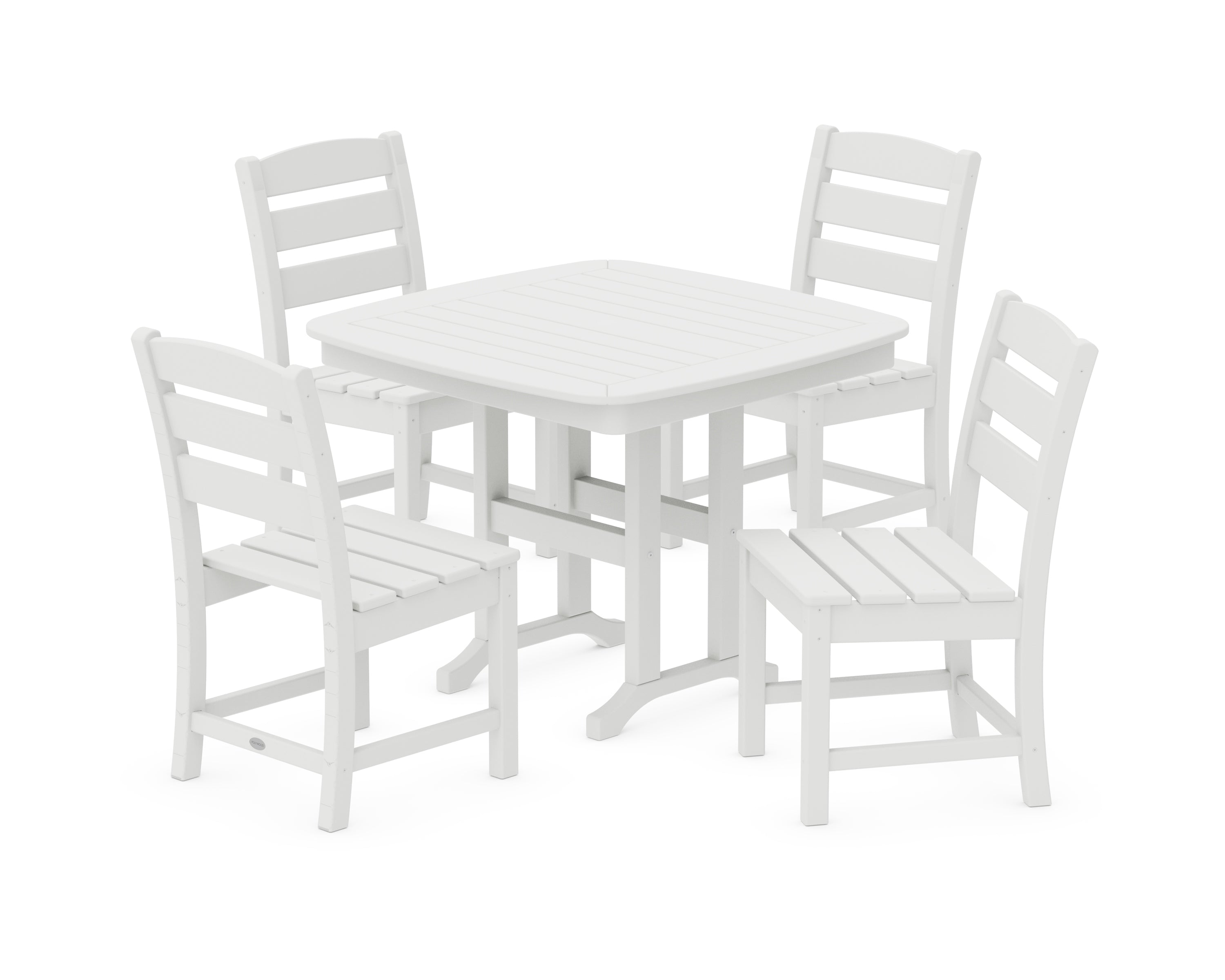 POLYWOOD Lakeside 5-Piece Side Chair Dining Set in White
