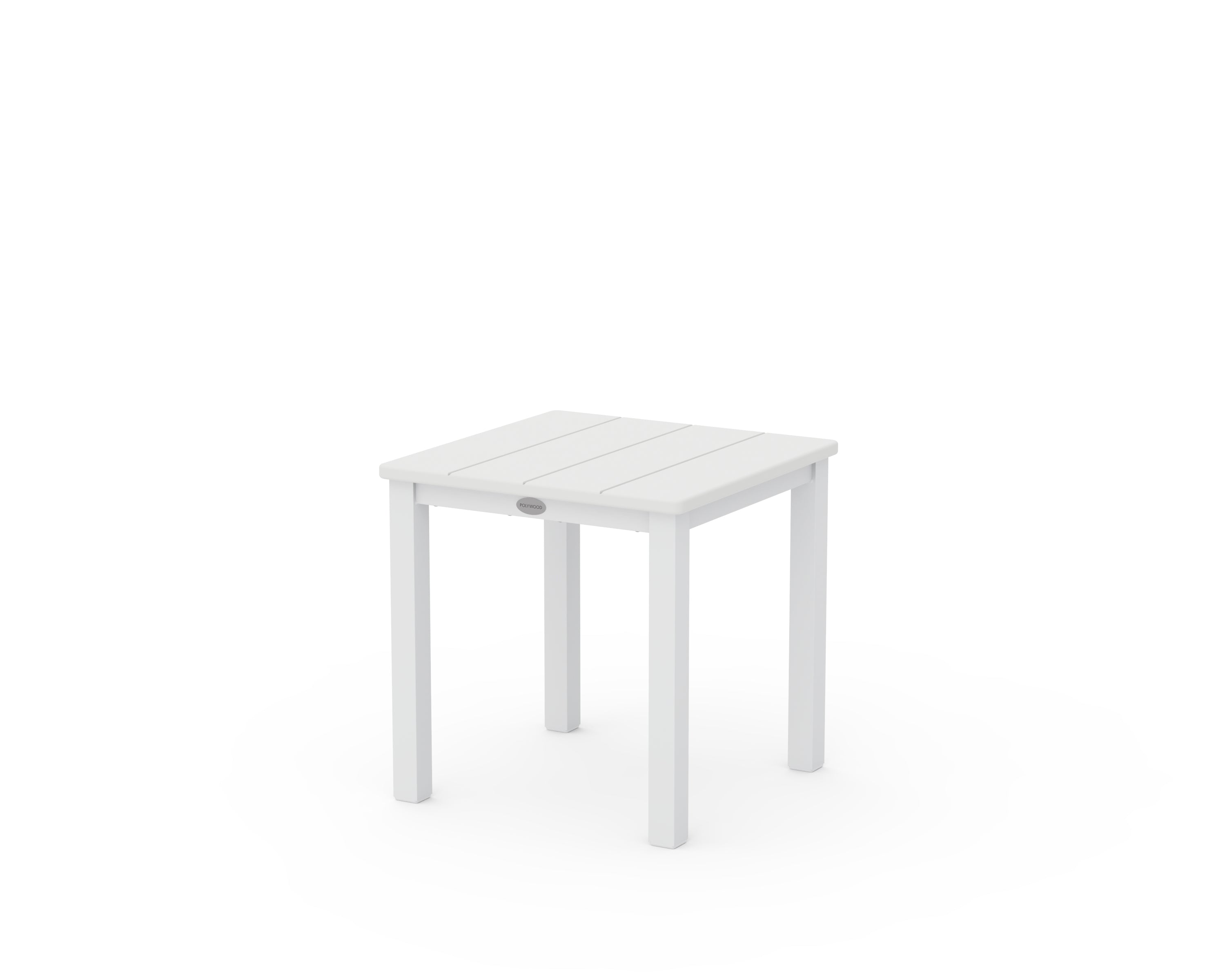 POLYWOOD Main Street 18" Side Table in White / Vintage White