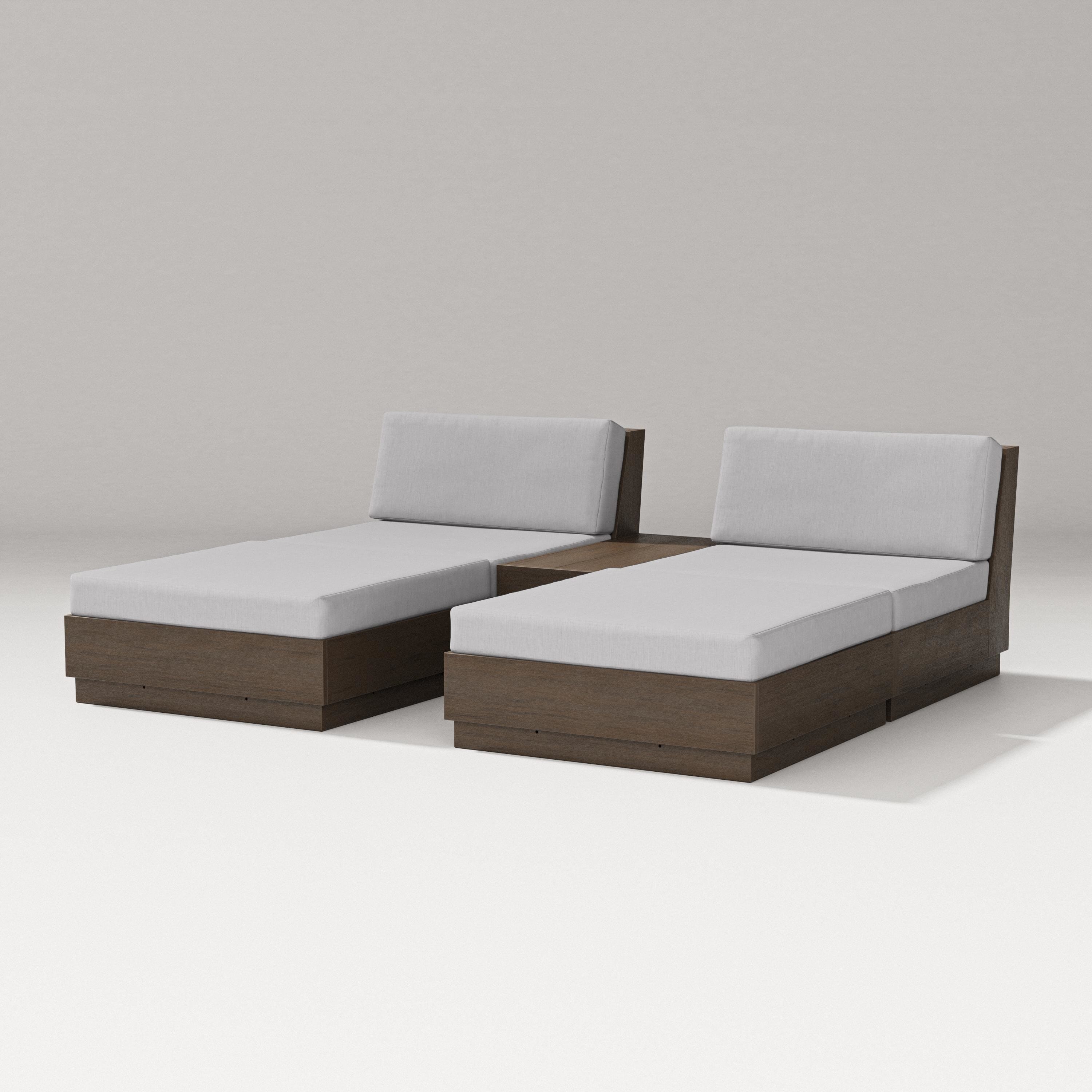 PW Designer Series Elevate Double Chaise Set in Kona / Granite