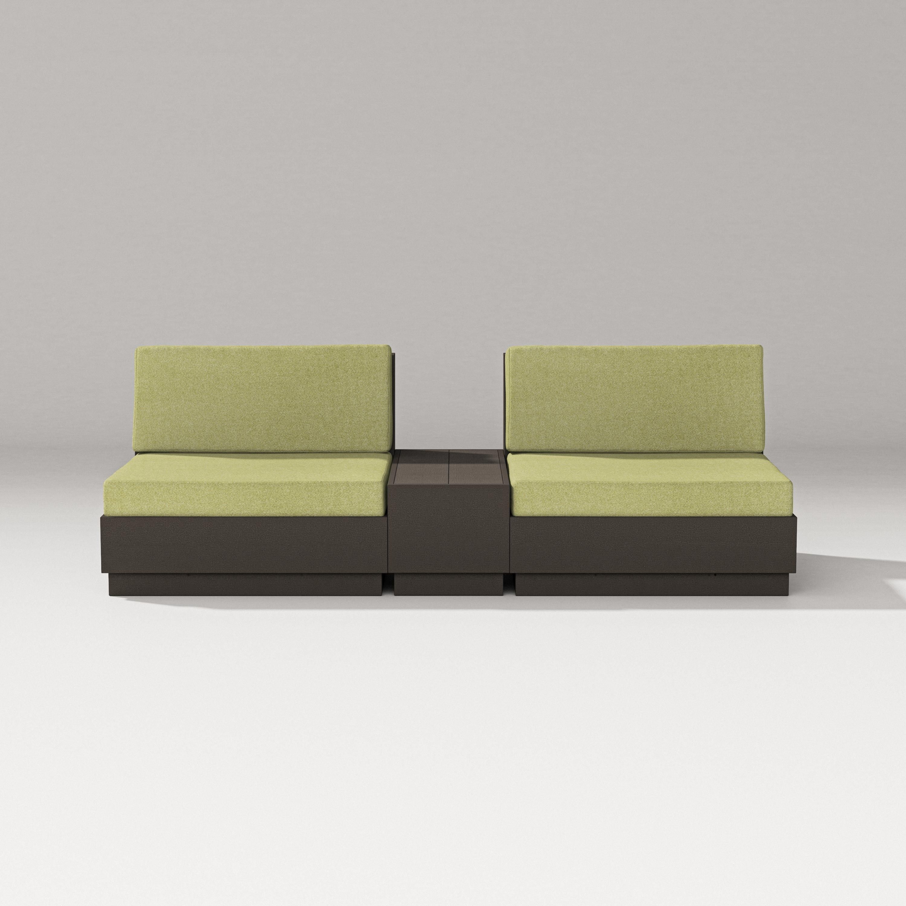 PW Designer Series Elevate Lounge Chair Set in Vintage Coffee / Chartreuse Boucle