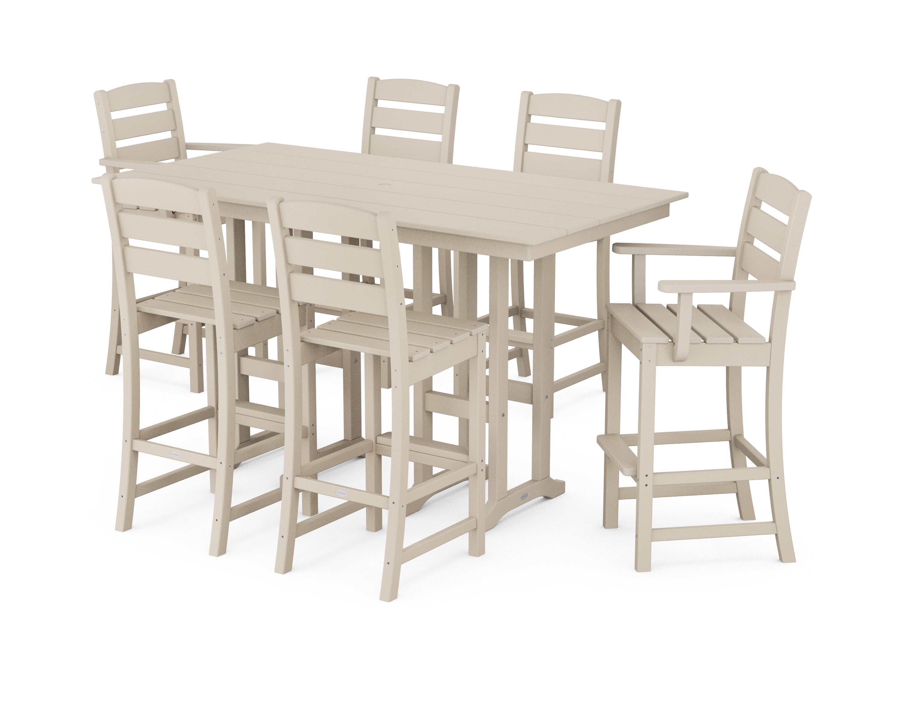 POLYWOOD Lakeside 7-Piece Bar Set in Sand