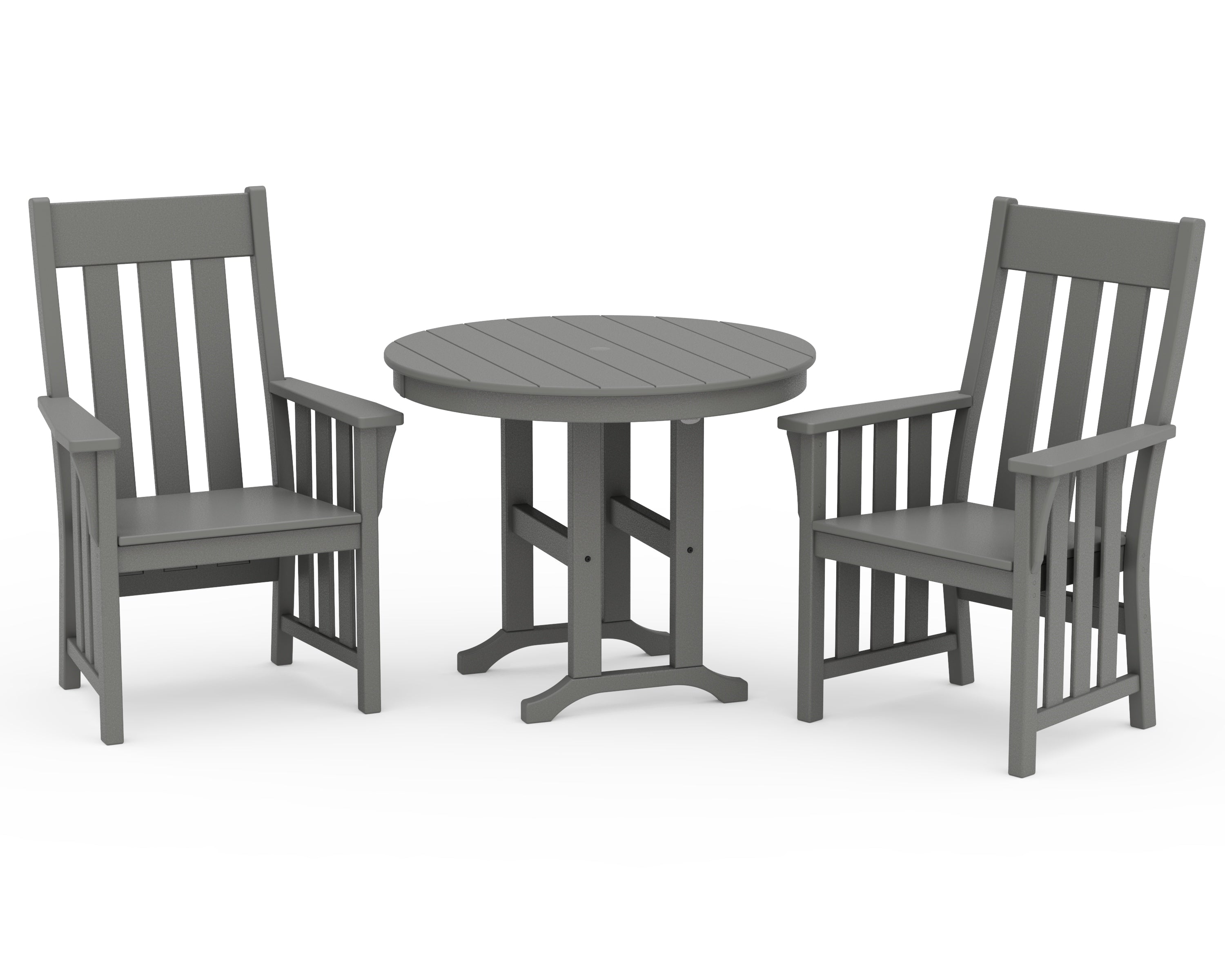 Martha Stewart by POLYWOOD Acadia 3-Piece Farmhouse Dining Set in Slate Grey