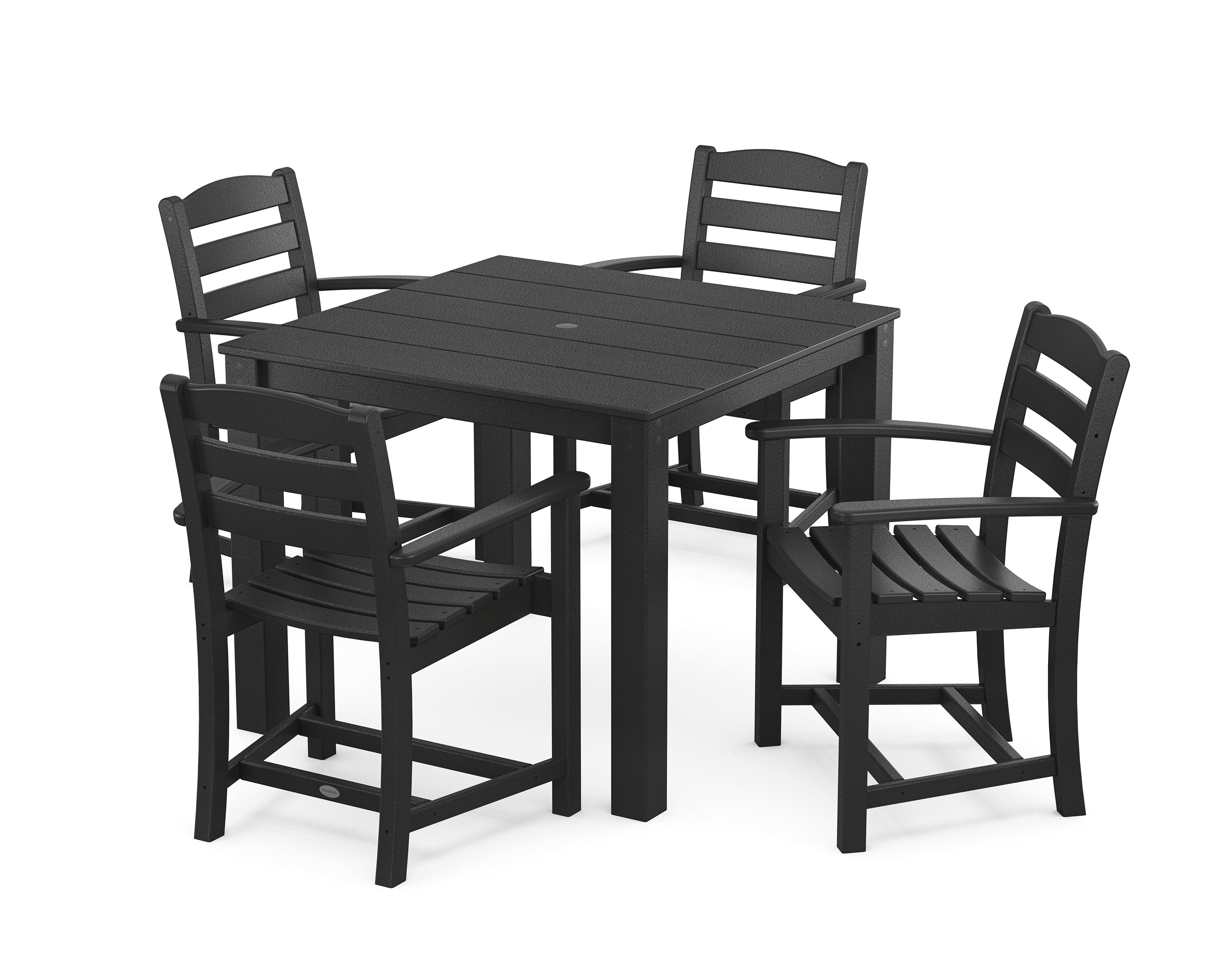 POLYWOOD La Casa Cafe' 5-Piece Parsons Dining Set in Black