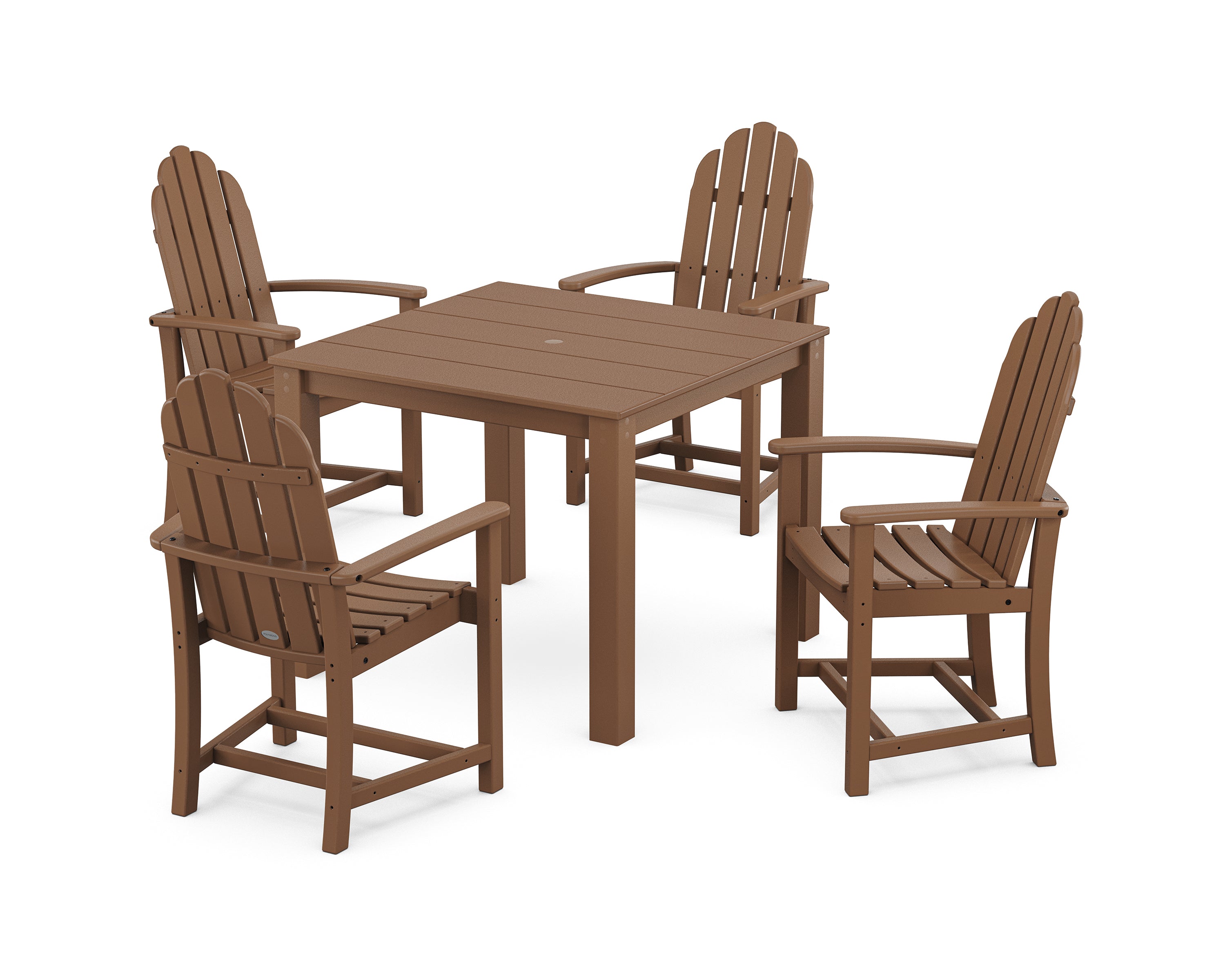 POLYWOOD Classic Adirondack 5-Piece Parsons Dining Set in Teak