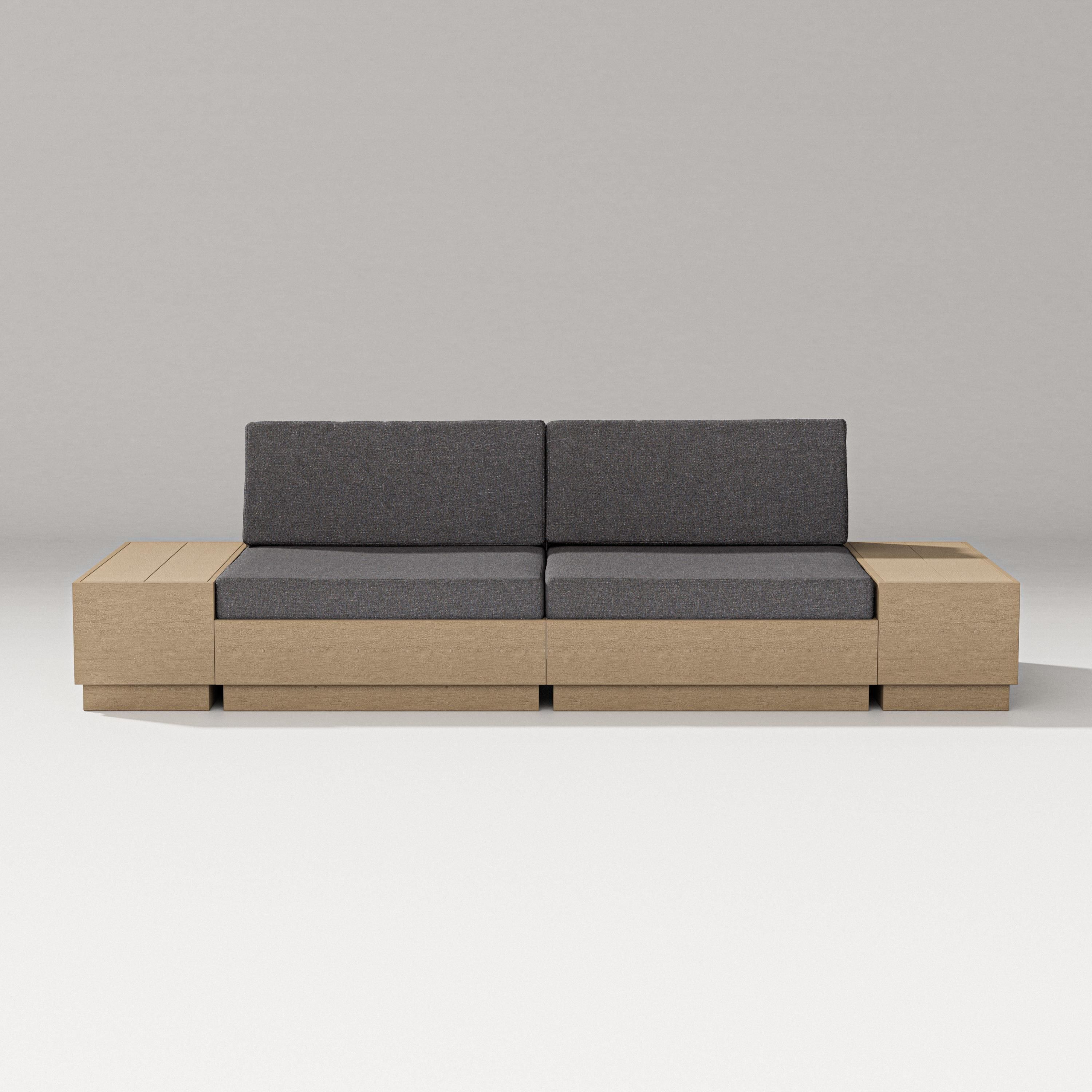 PW Designer Series Elevate 4-Piece Loveseat Sectional in Vintage Sahara / Ash Charcoal