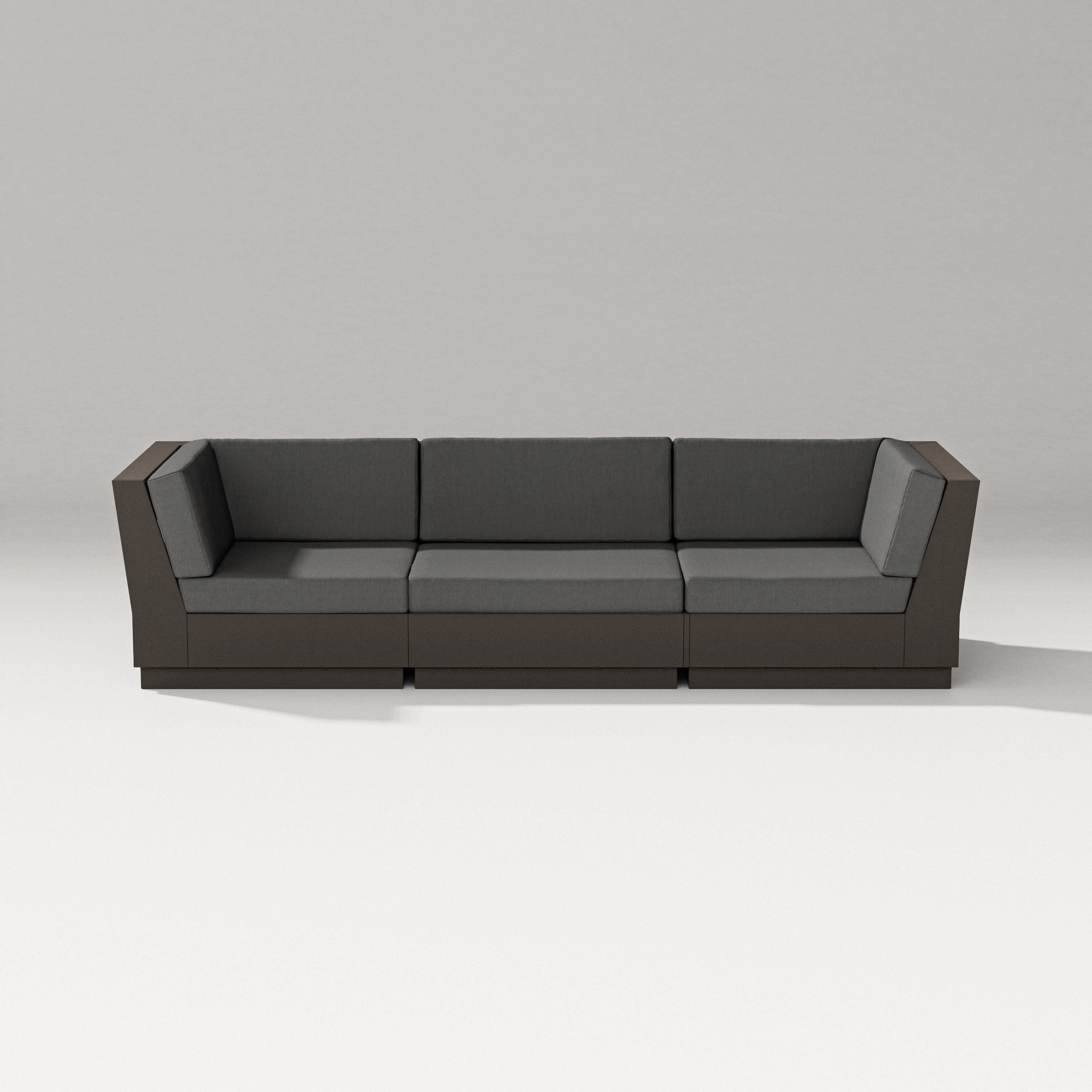PW Designer Series Elevate Sofa Sectional in Vintage Coffee / Spectrum Carbon