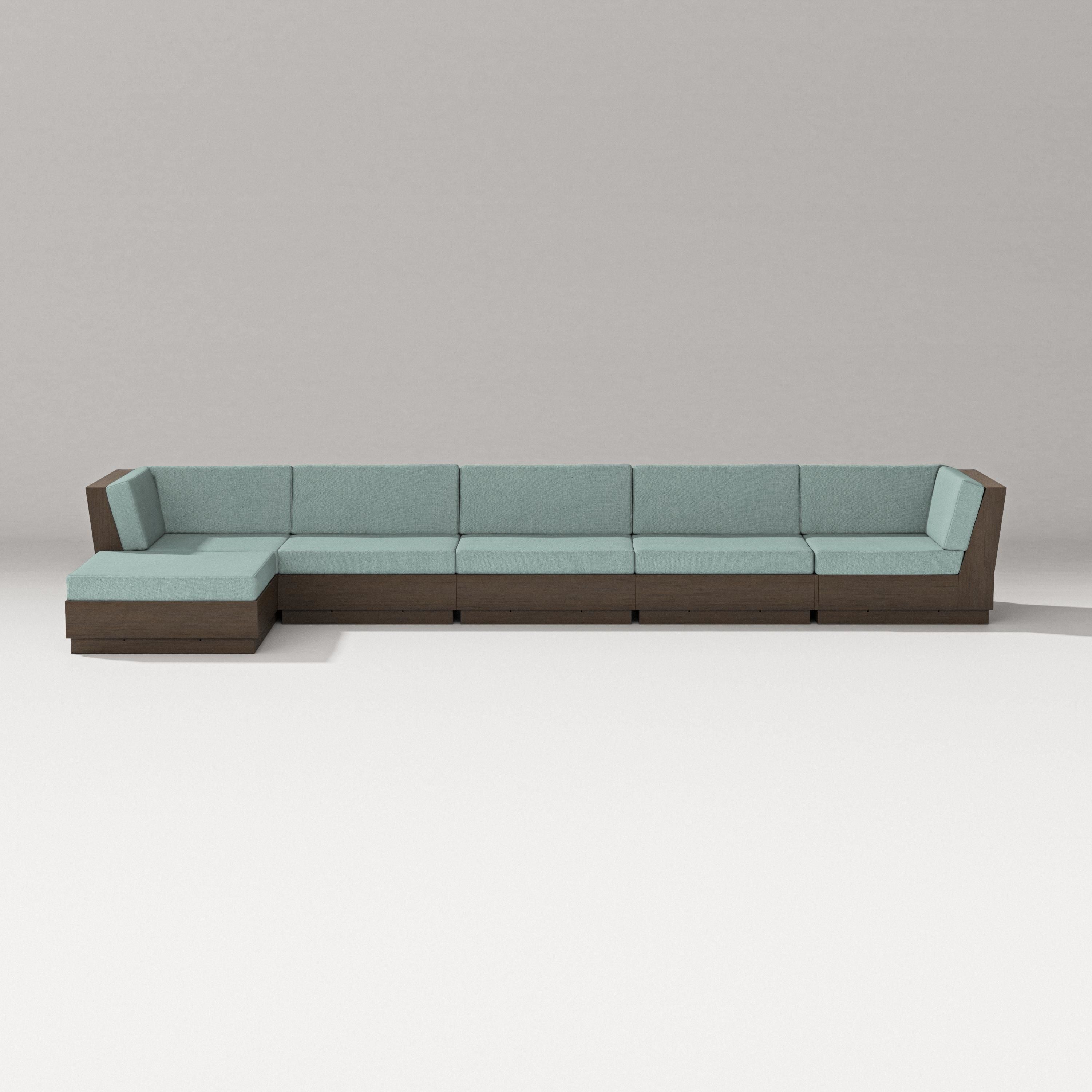 PW Designer Series Elevate 6-Piece Chaise Sectional in Kona / Glacier Spa