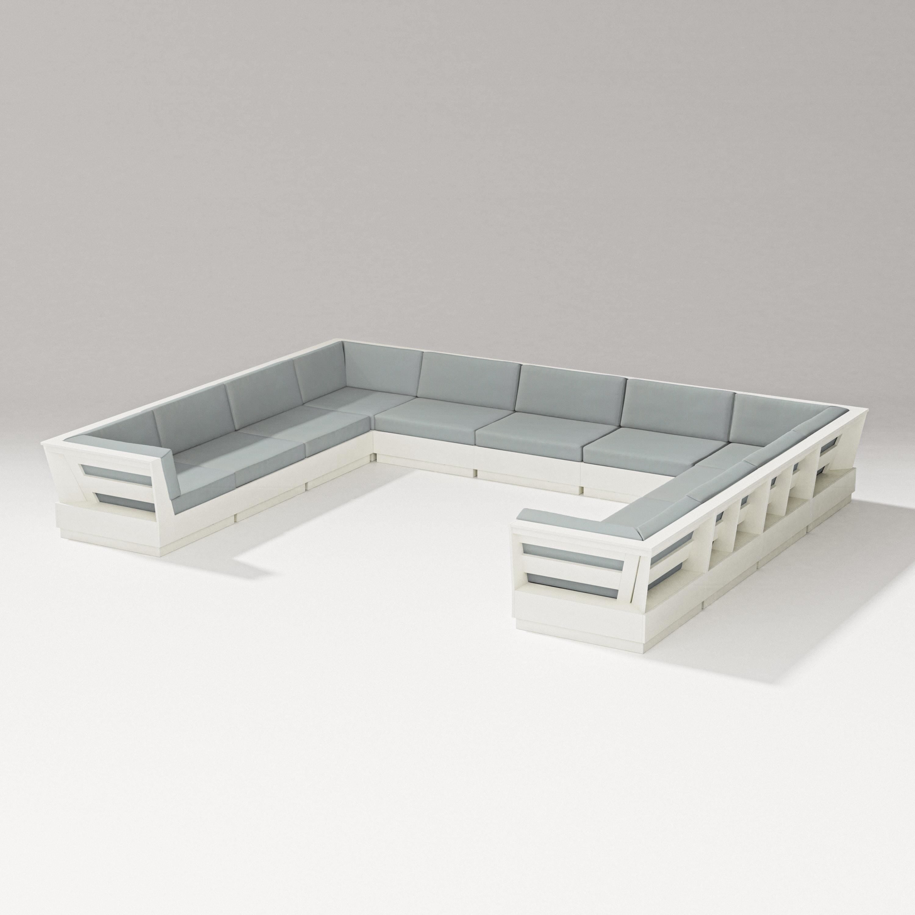 PW Designer Series Elevate Large U-Shaped Sectional in Vintage White / Spa
