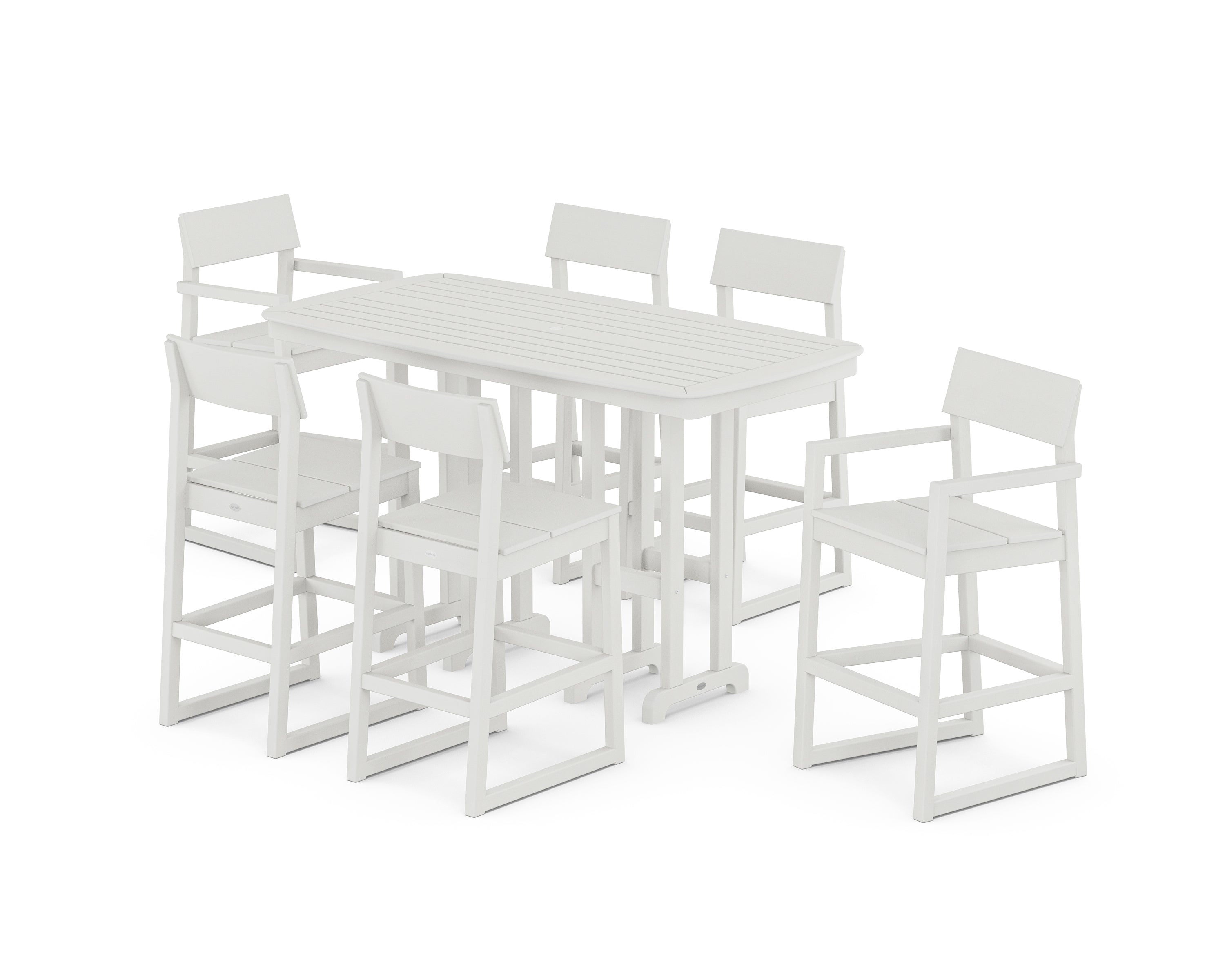 POLYWOOD EDGE 7-Piece Bar Set in Vintage White