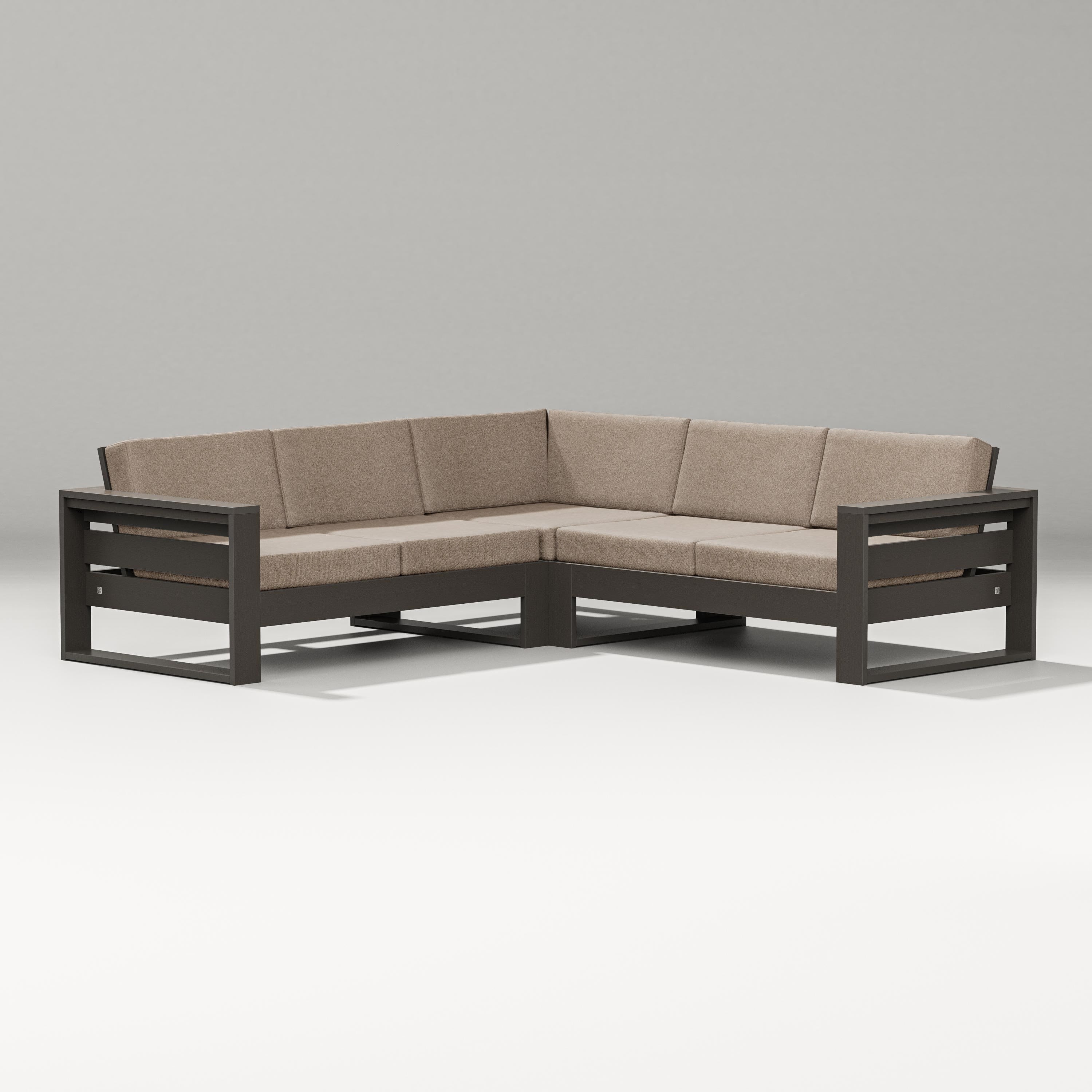 PW Designer Series Latitude Corner Sectional in Vintage Coffee / Spiced Burlap
