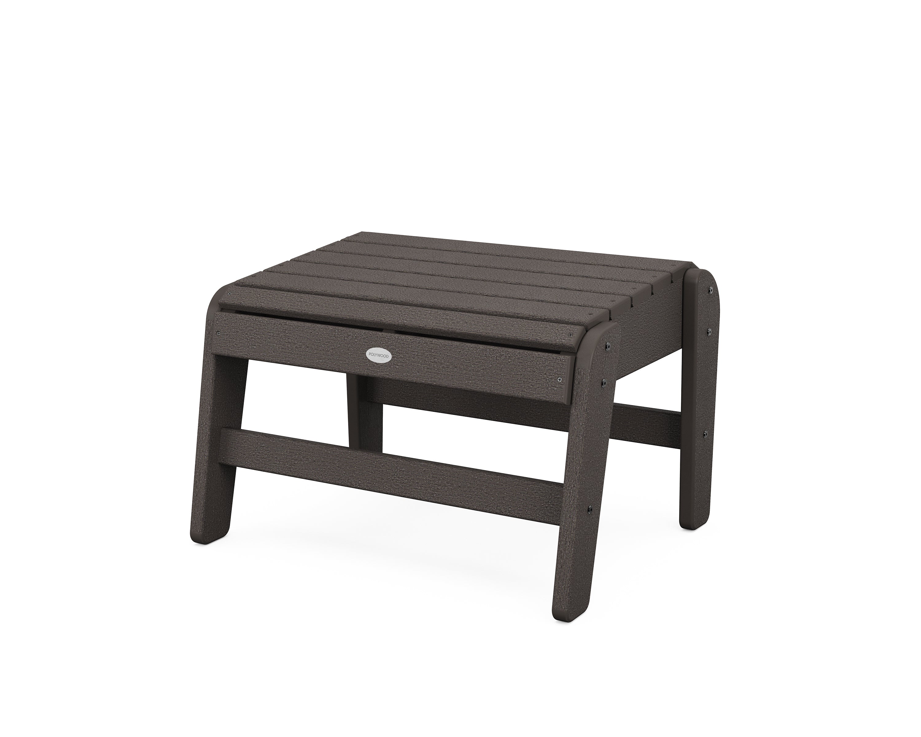 POLYWOOD Grand Upright Adirondack Ottoman in Vintage Coffee