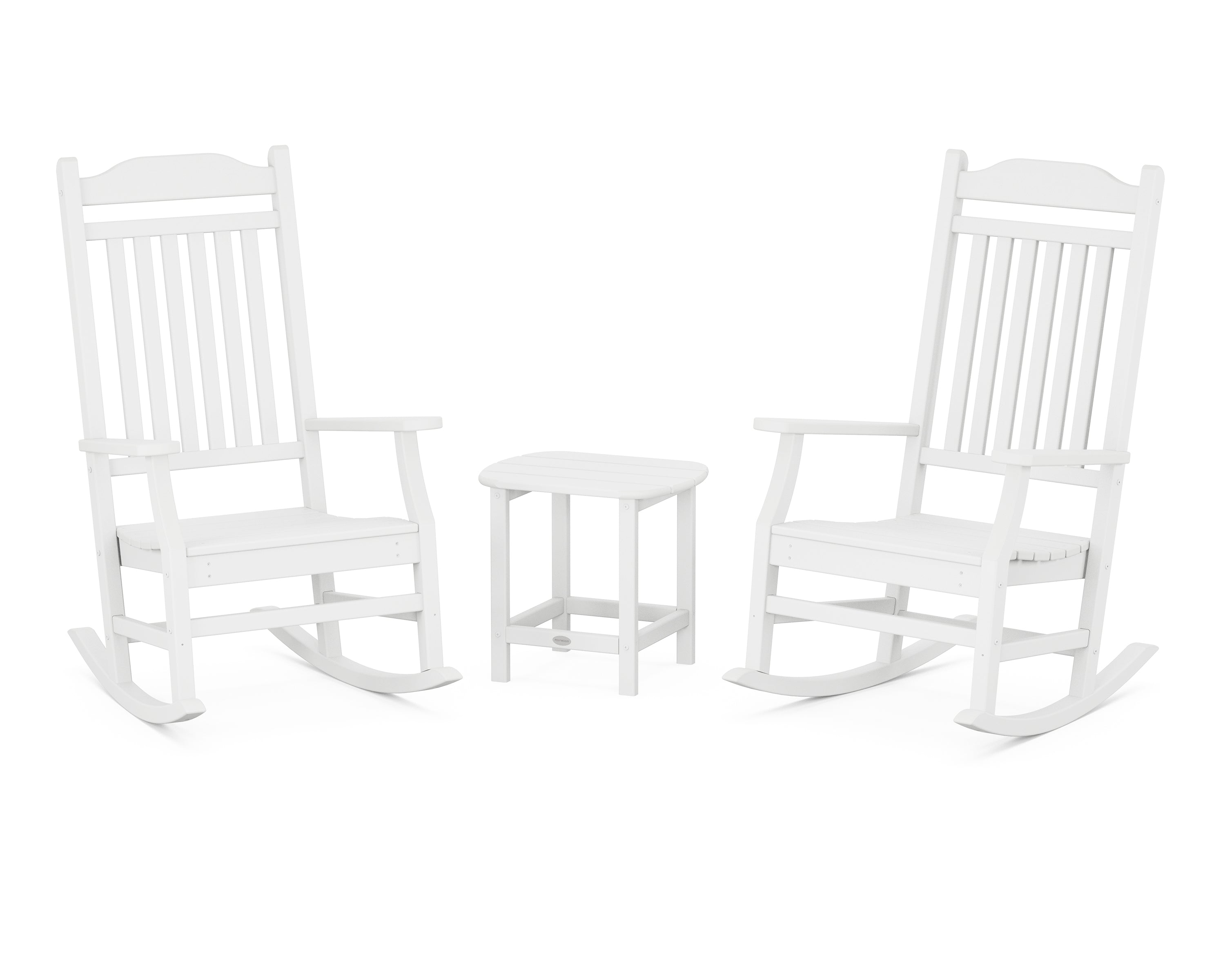 POLYWOOD Country Living Rocking Chair 3-Piece Set in White