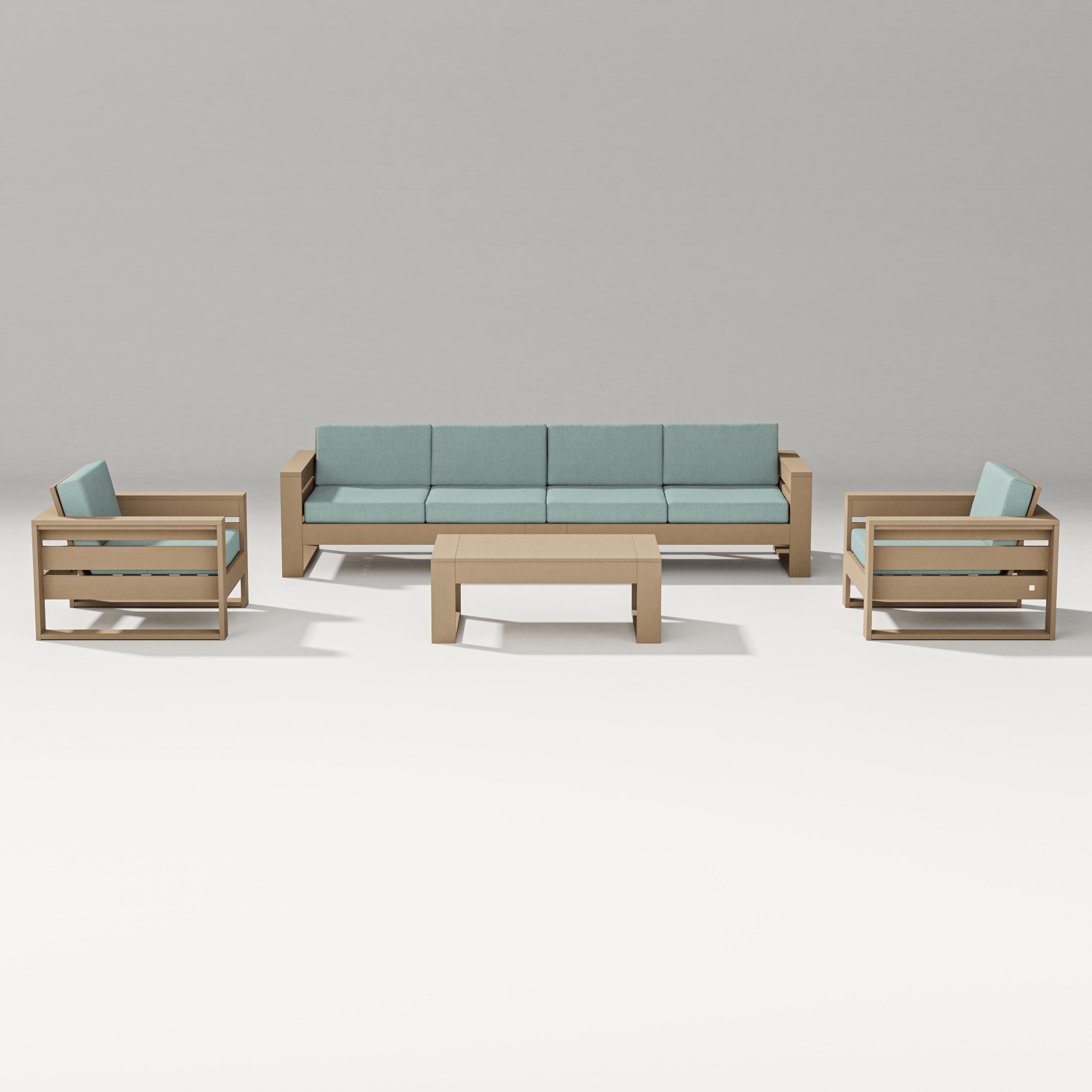 PW Designer Series Latitude 5-Piece Lounge Sofa Set in Vintage Sahara / Glacier Spa