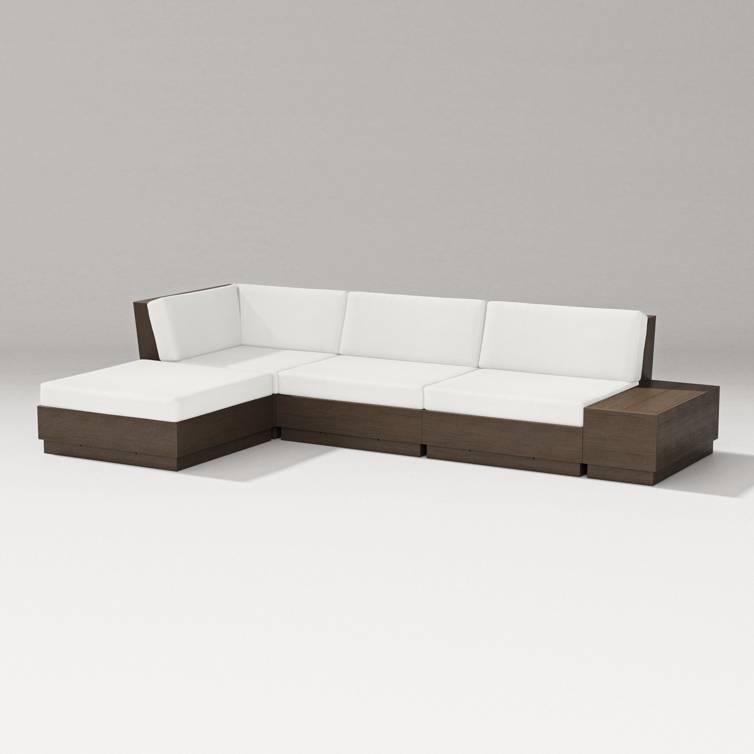 PW Designer Series Elevate Chaise Sectional in Kona / Natural Linen